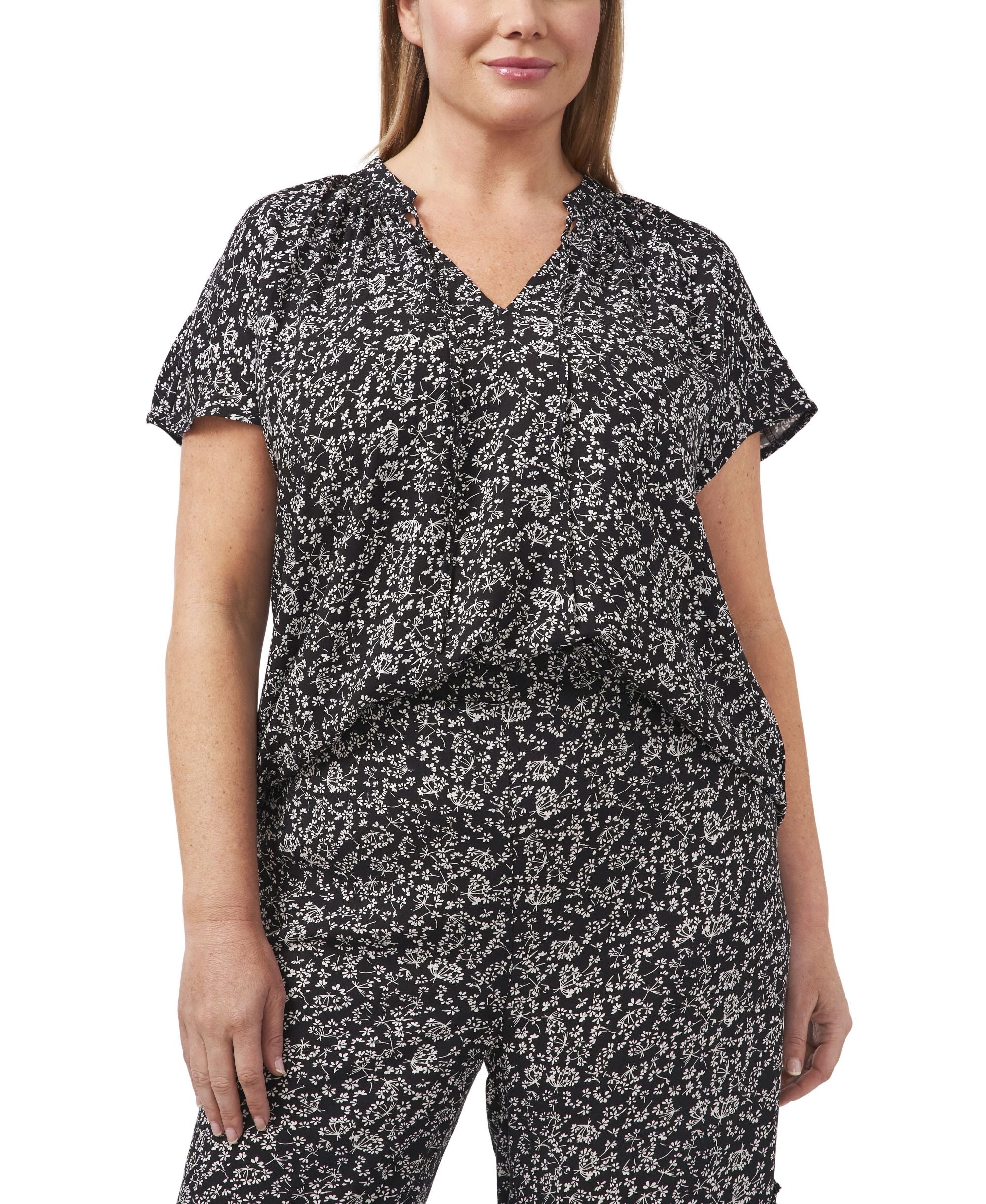 Plus Size Countryside Ditsy Blouse