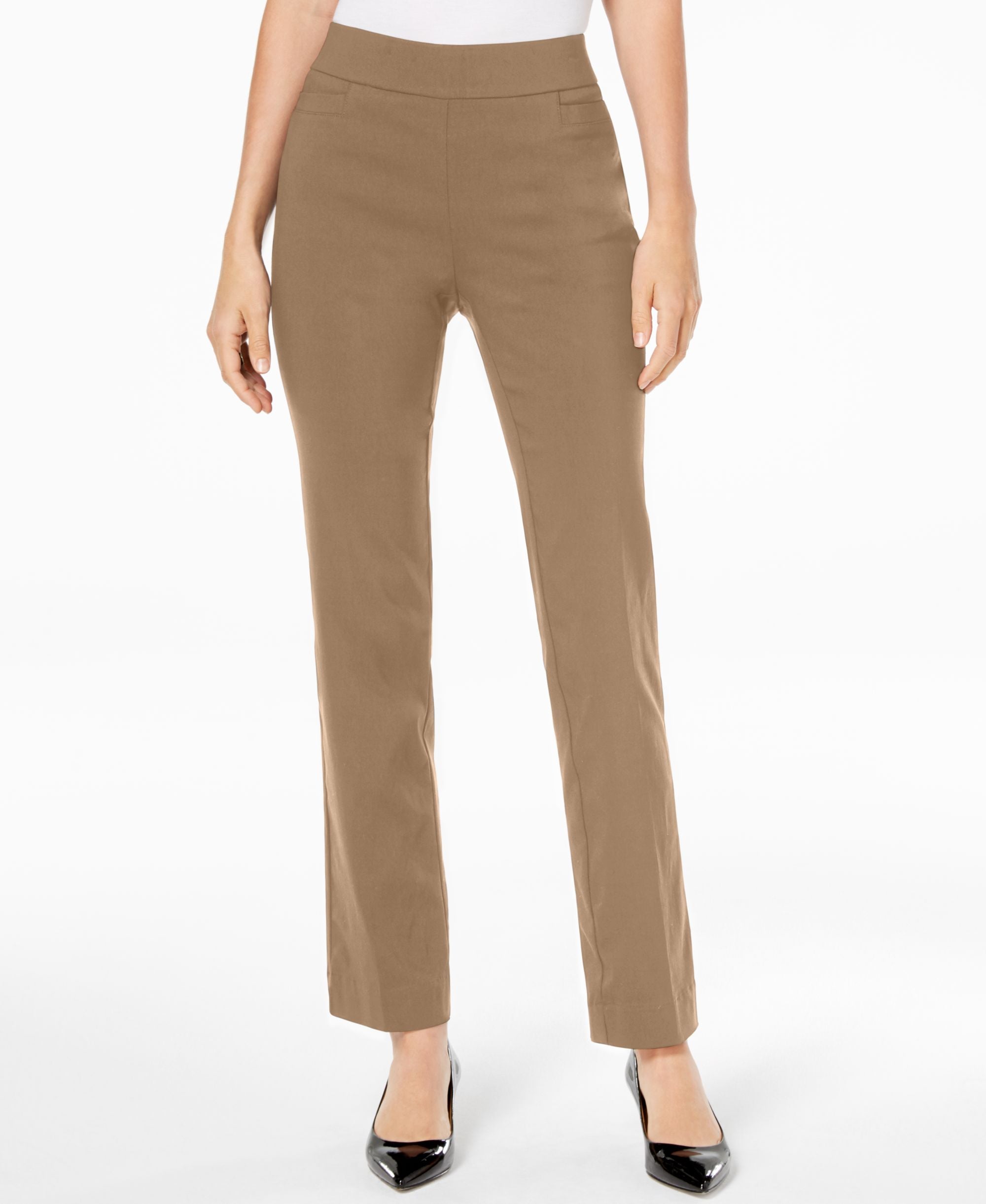 Pull-On Tummy Control Straight Leg Pants
