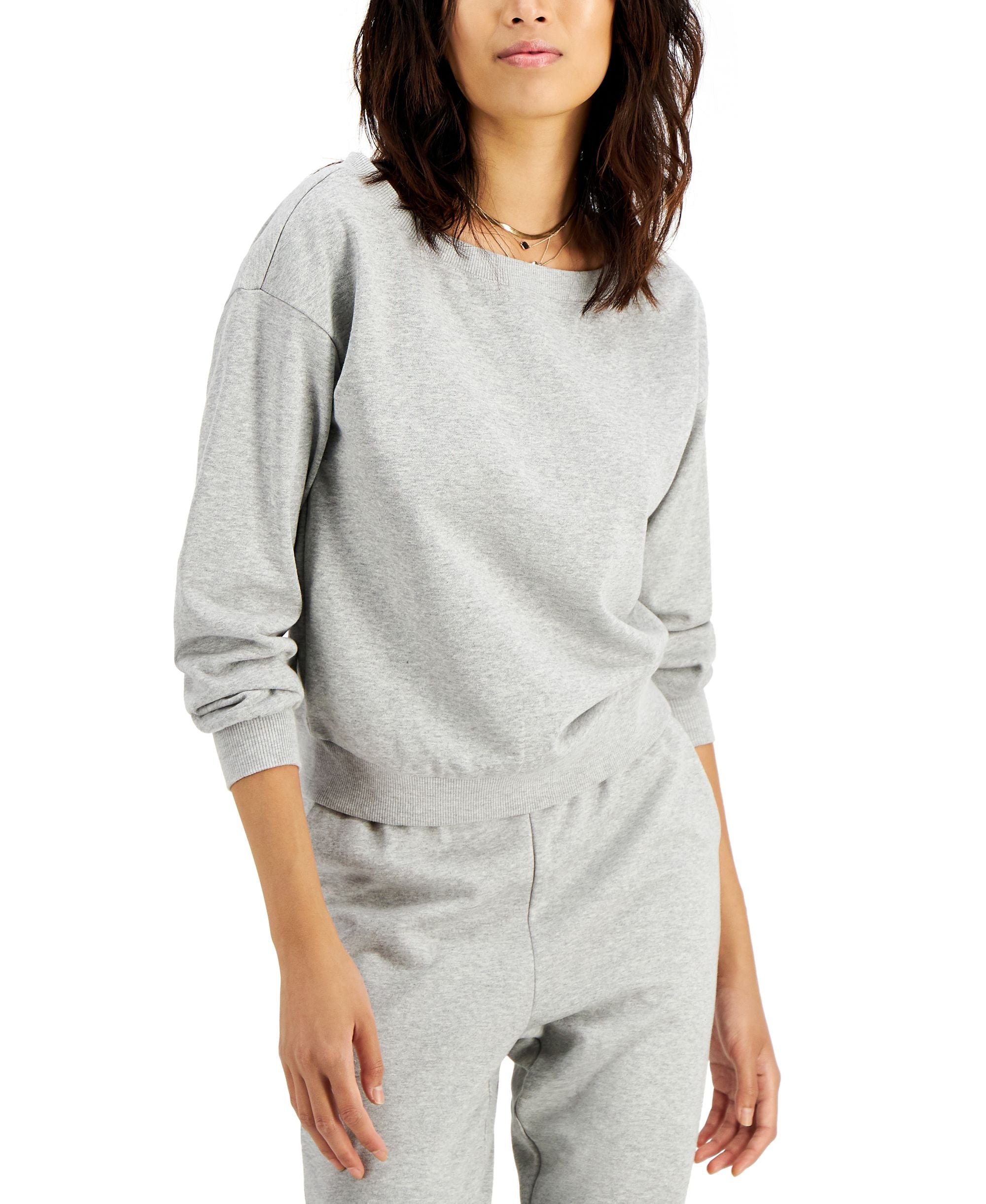 INC International Concepts Plus Size Boat Neck Sweatshirt