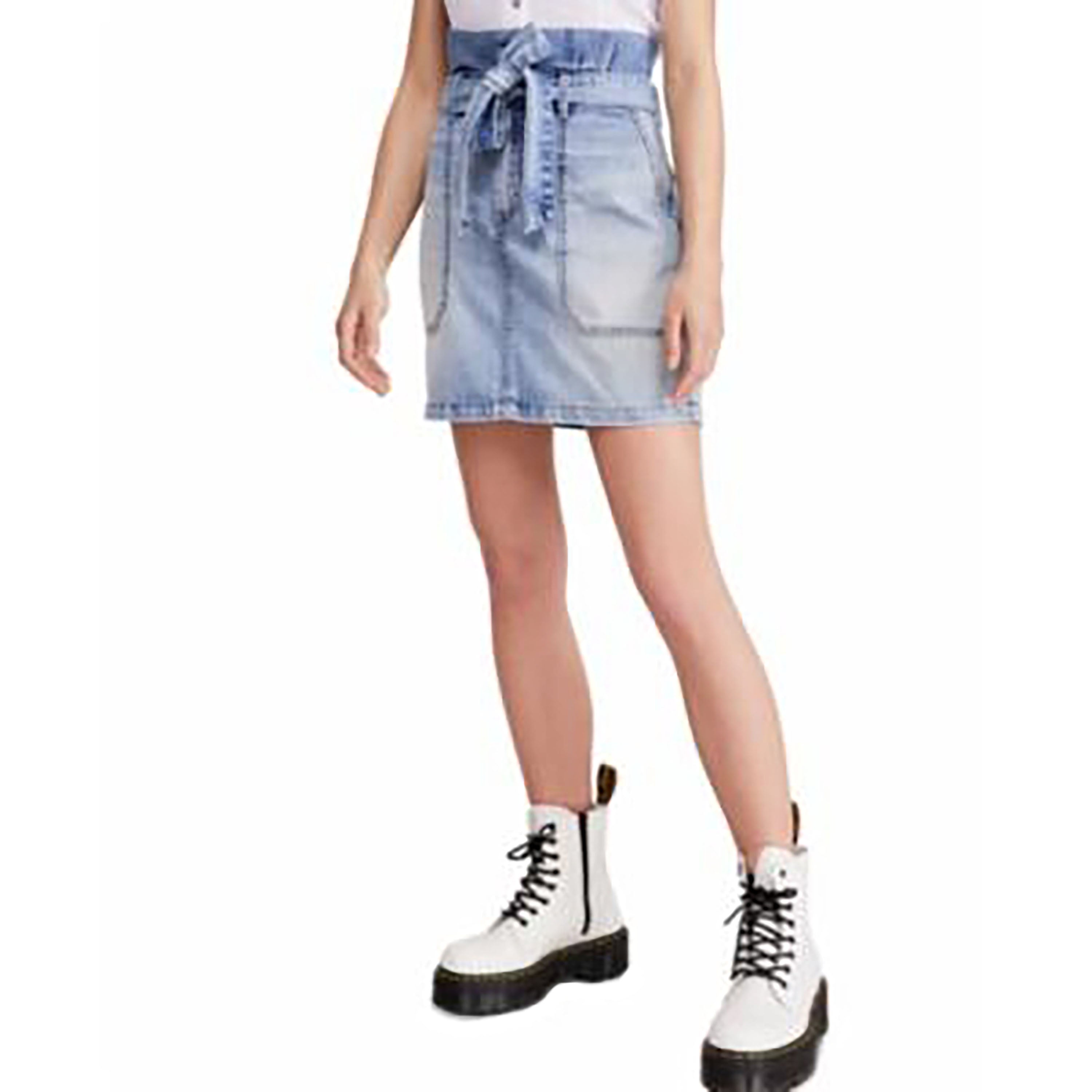 Free People Splendor In The Grass Tie Denim Skirt Indigo 8
