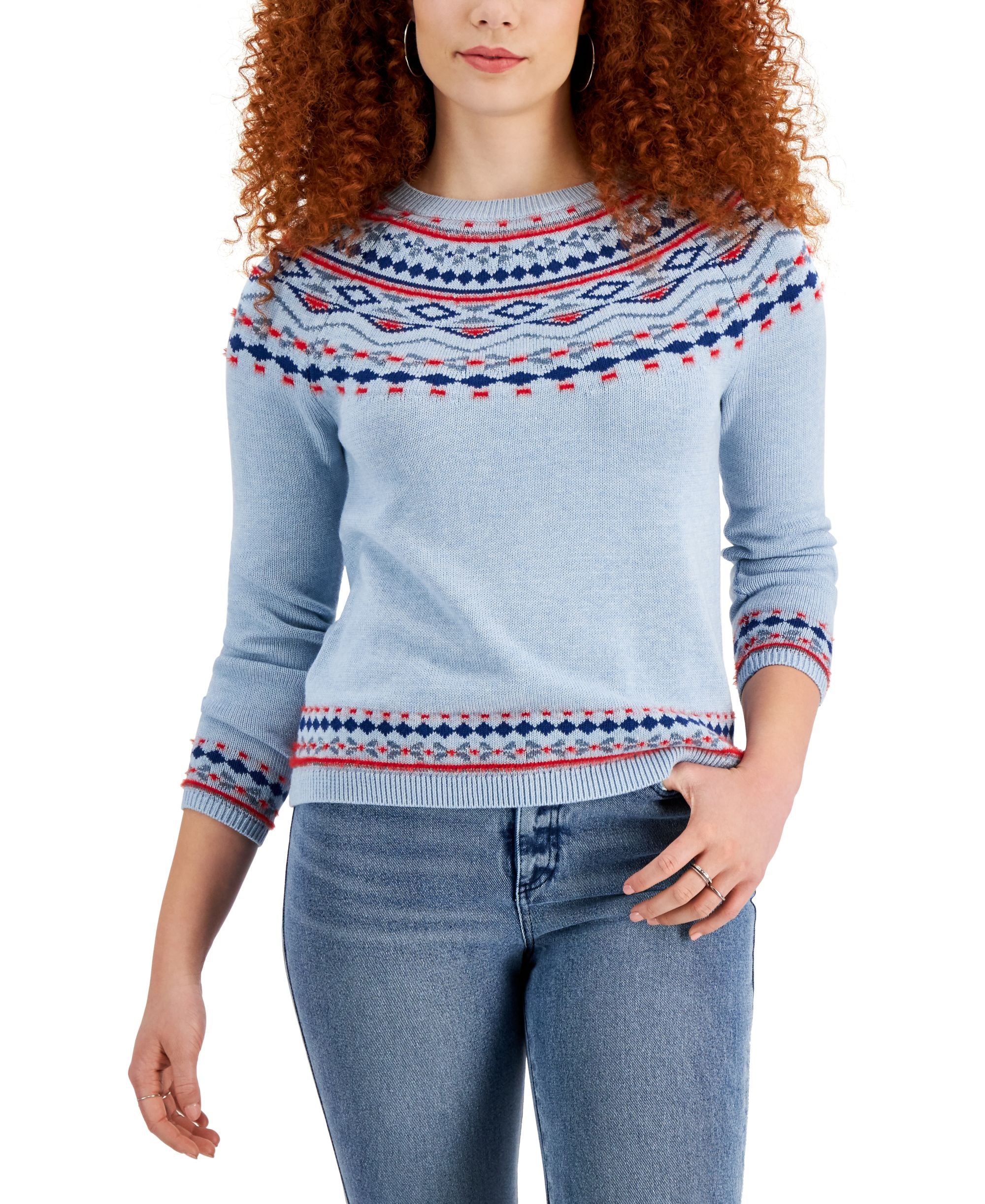 Style & Co Fair Isle Crewneck Sweater