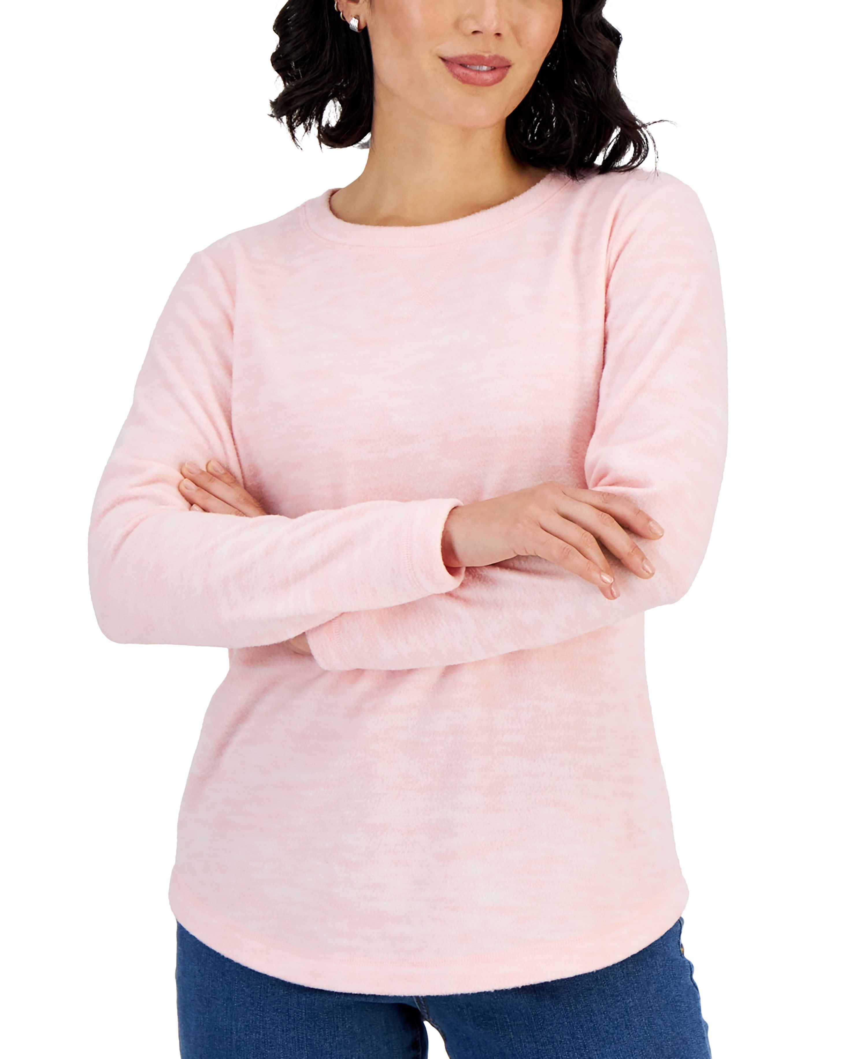 Petite Space-Dyed Microfleece Pullover