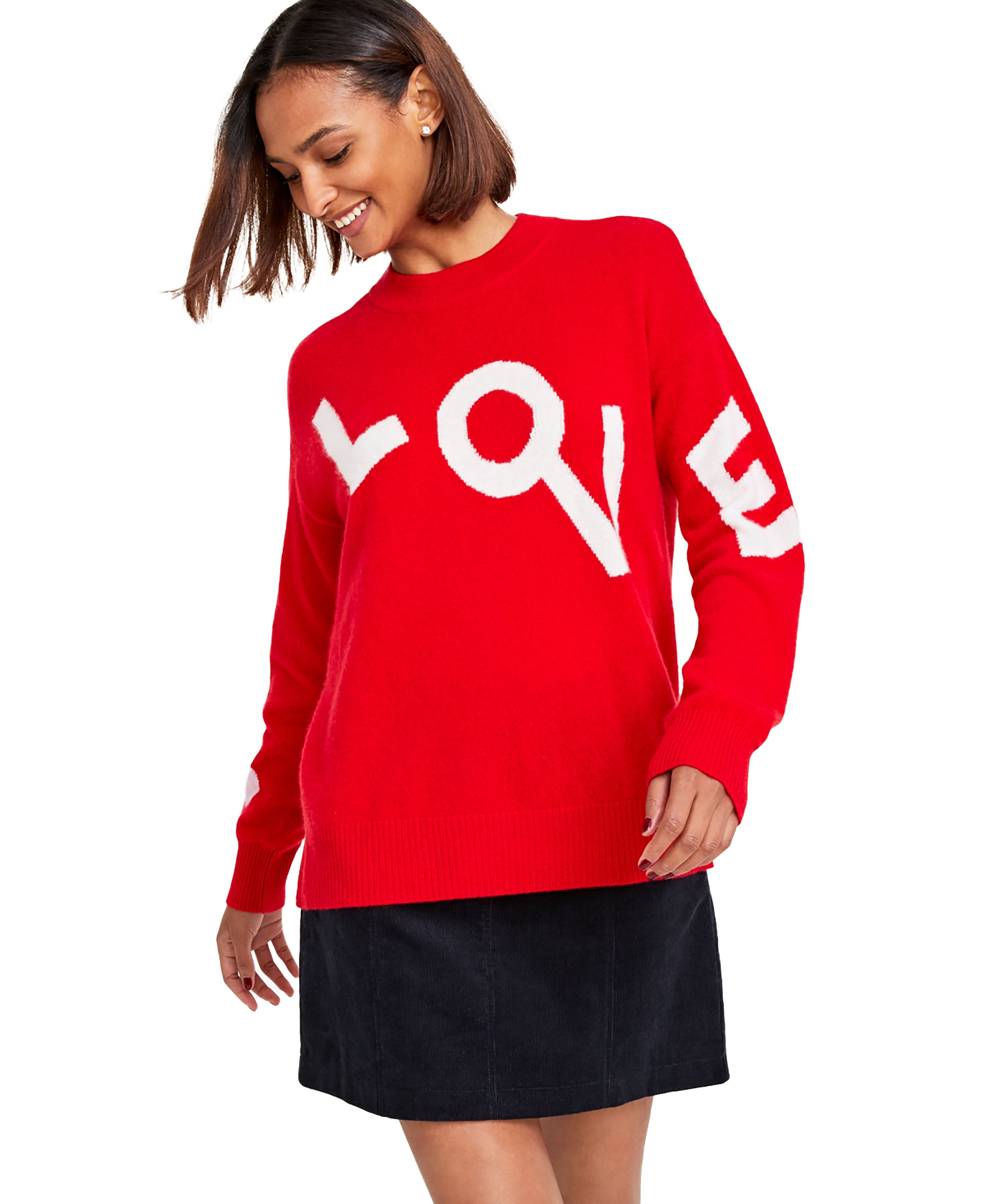 Women's Love Crewneck 100% Cashmere Sweater