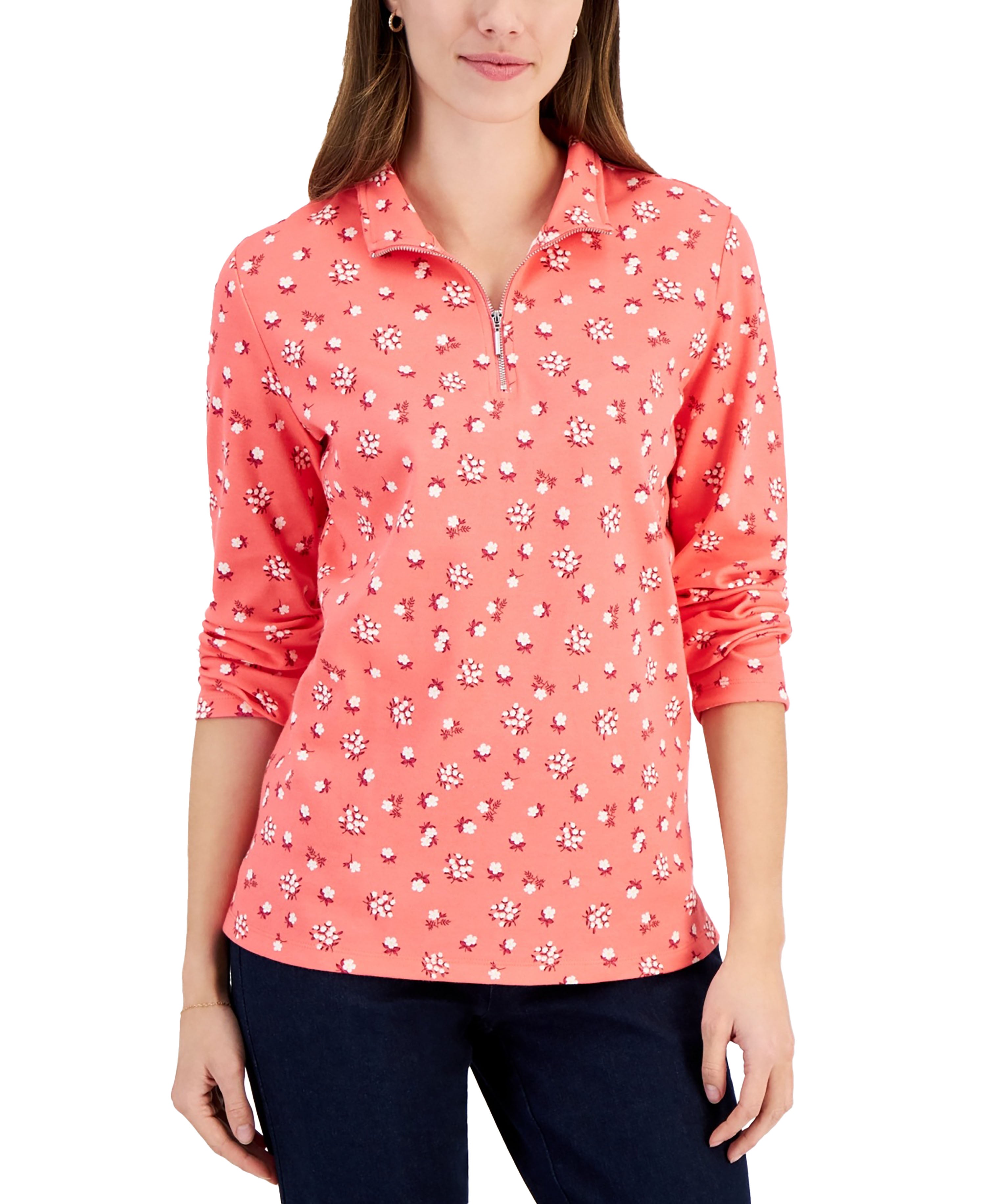 Women's Diana Daisy Printed Quarter-Zip Top