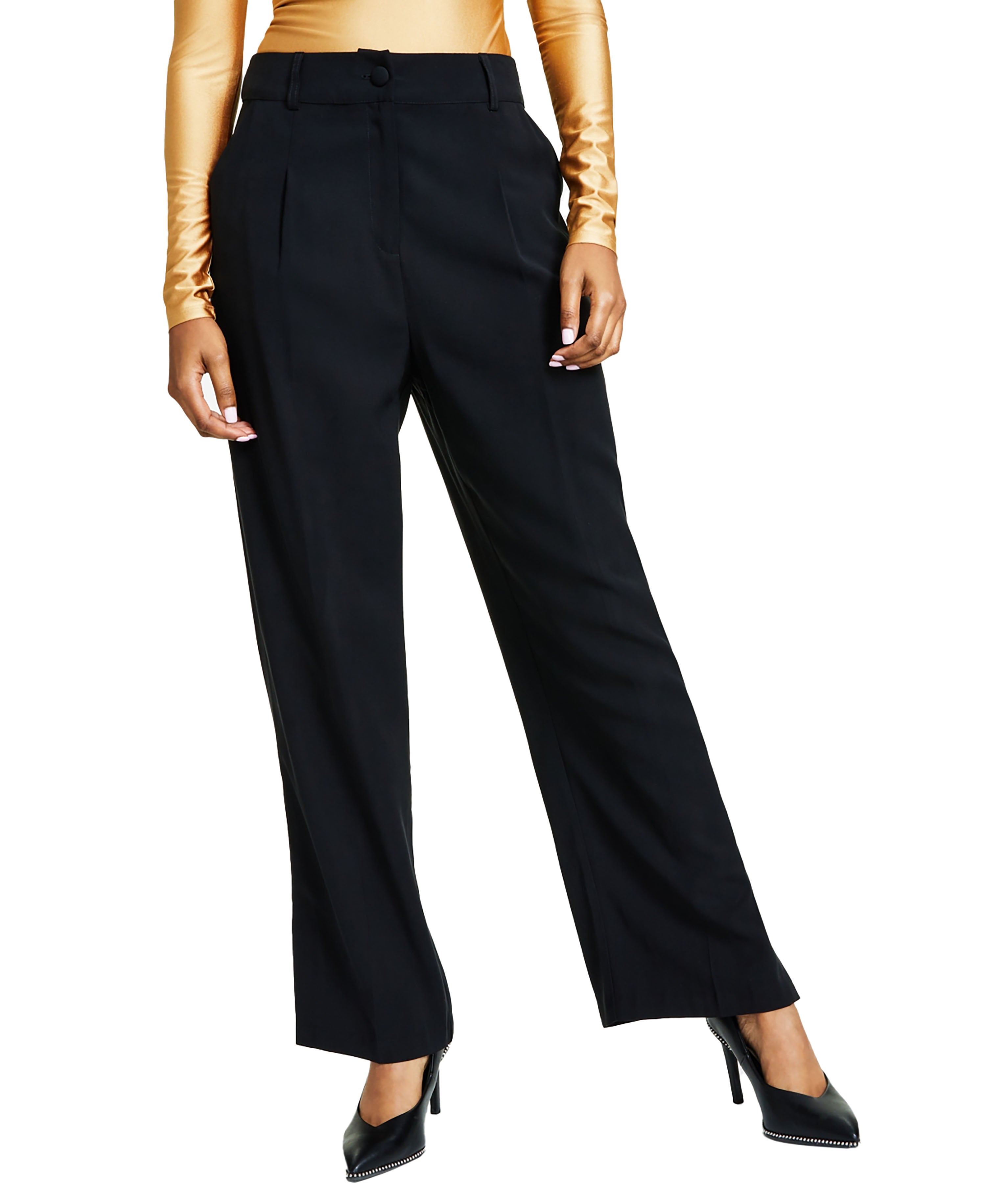 Women's Straight-Leg Pants Deep Black M