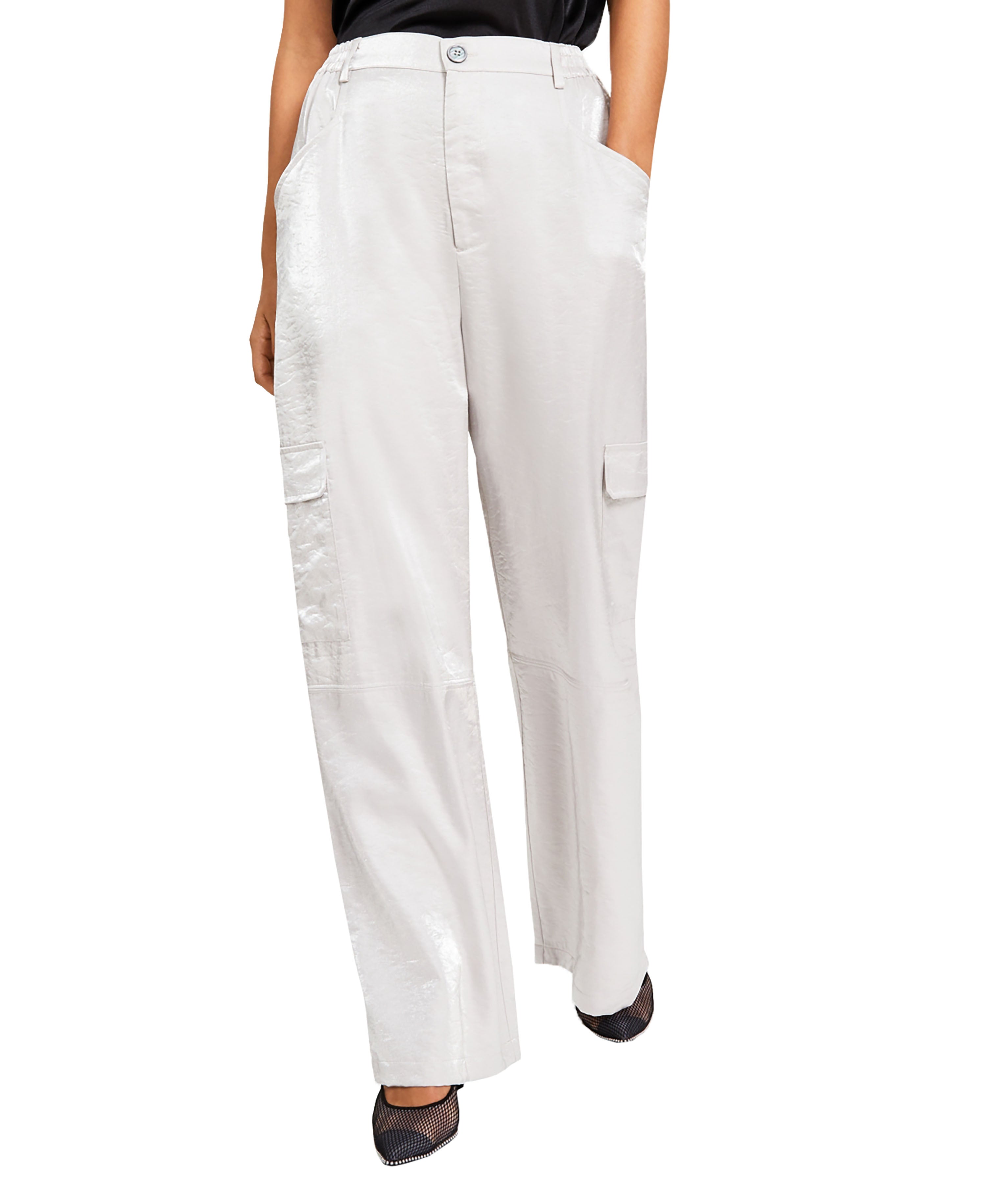 Shine Wide-Leg Cargo Pants Lunar Rock L