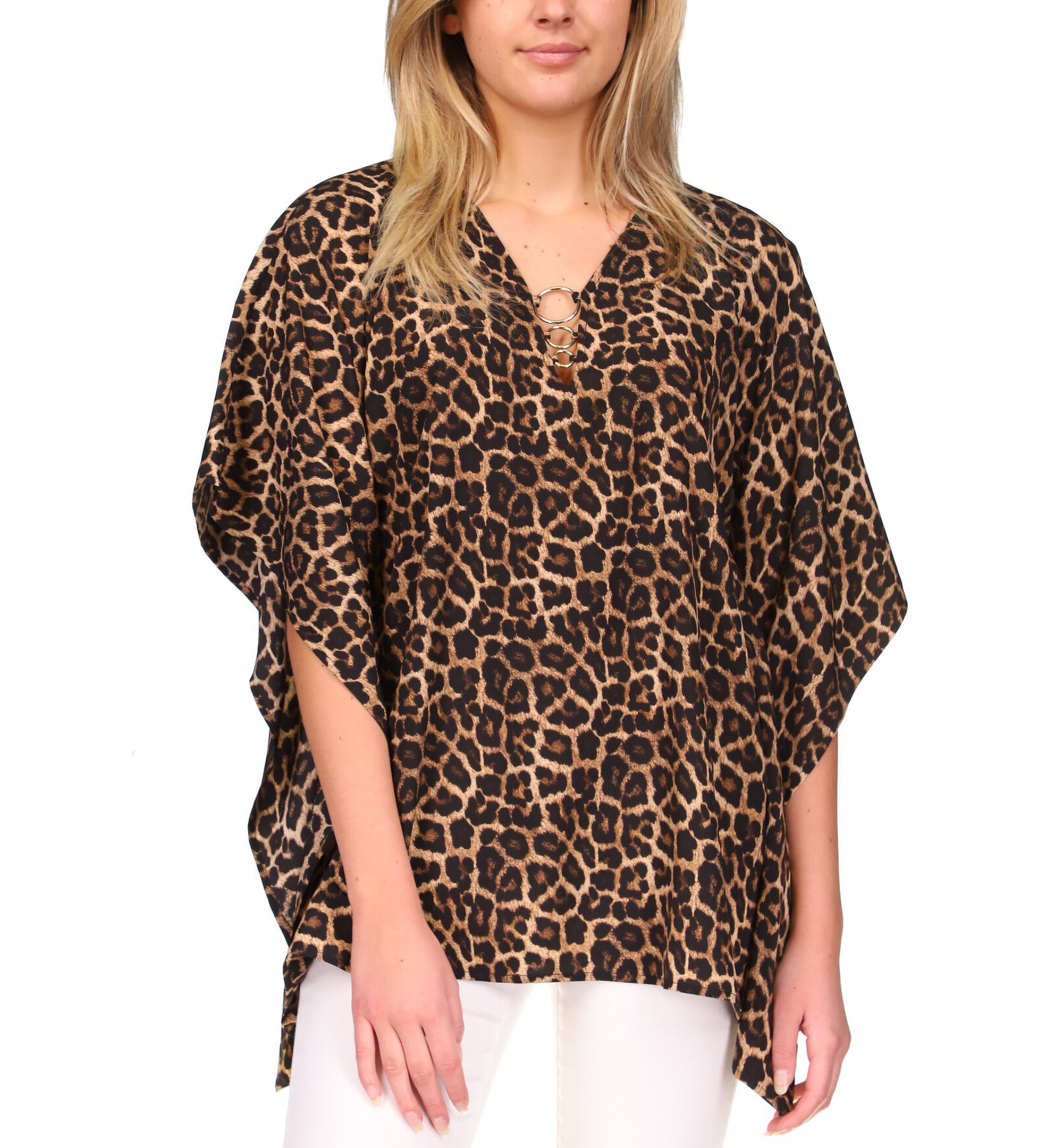 Michael Michael Kors Animal-Print Poncho Top