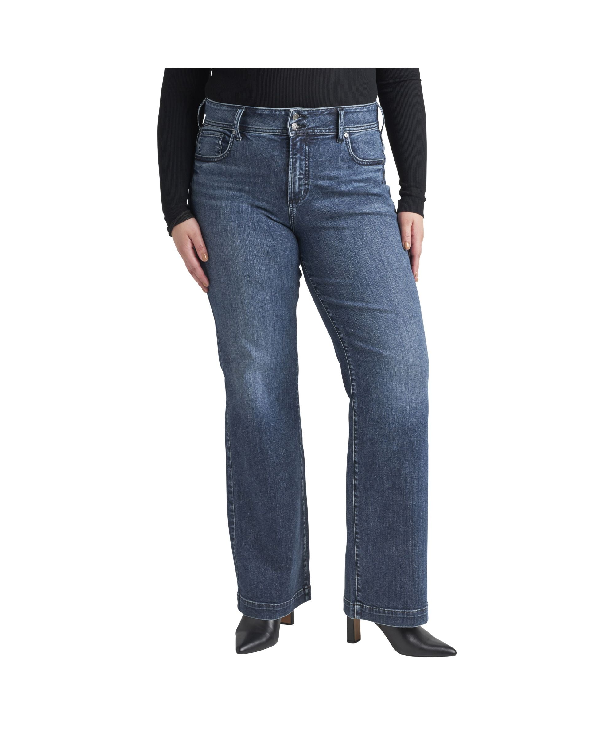 Plus Size Avery High Rise Trouser Leg Jeans