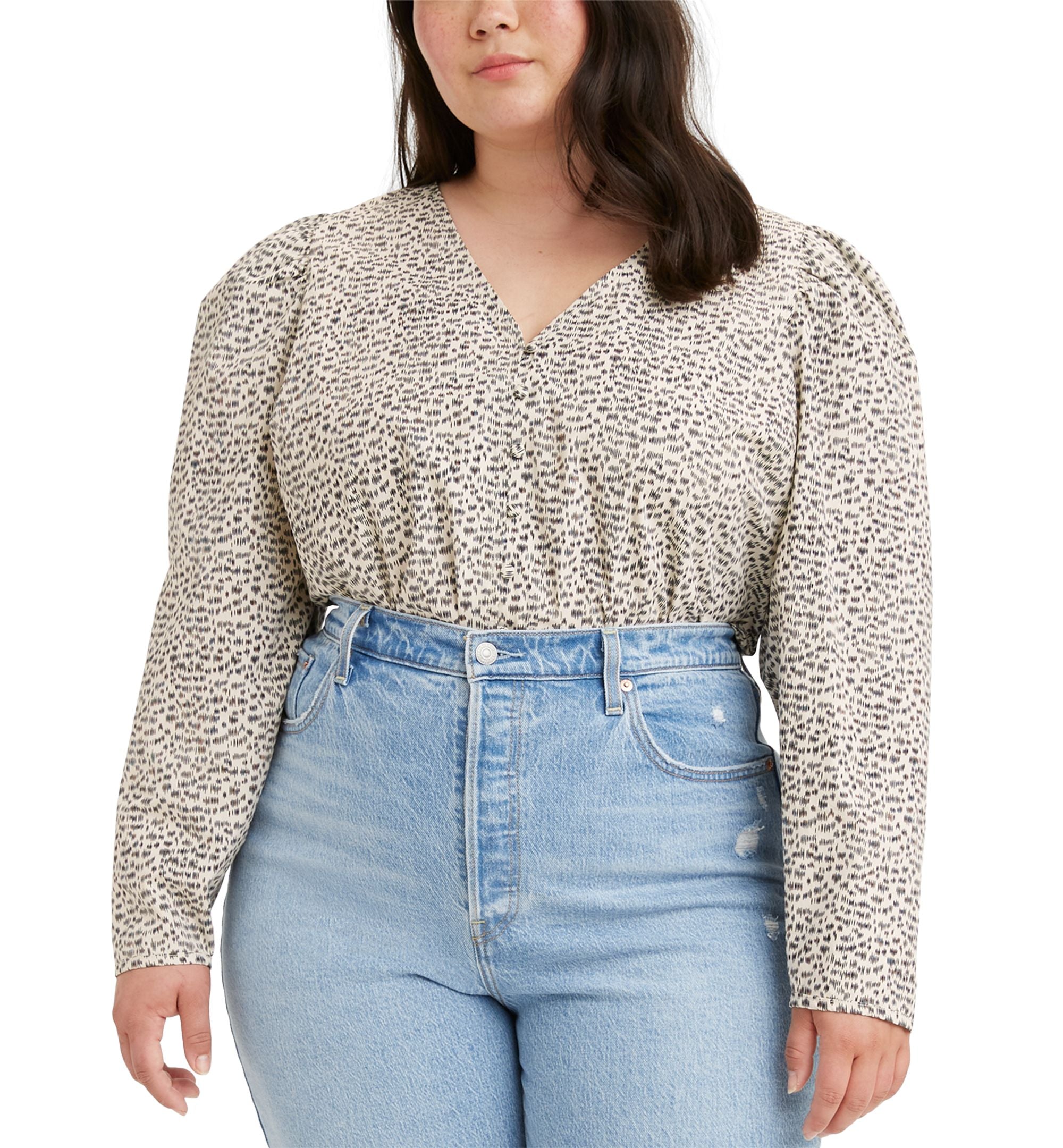 Levis Plus Size Printed Teegan Mutton Sleeve Blouse