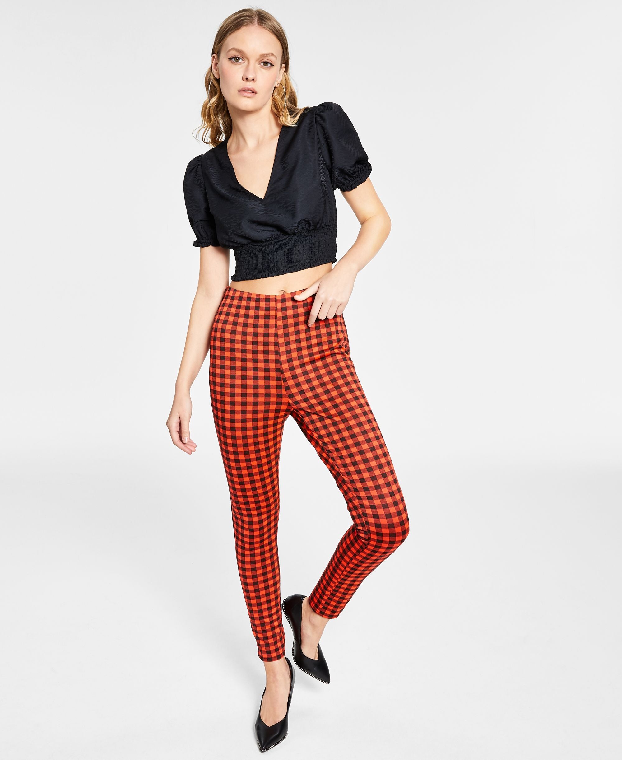 Bar III Jacquard Cropped Top