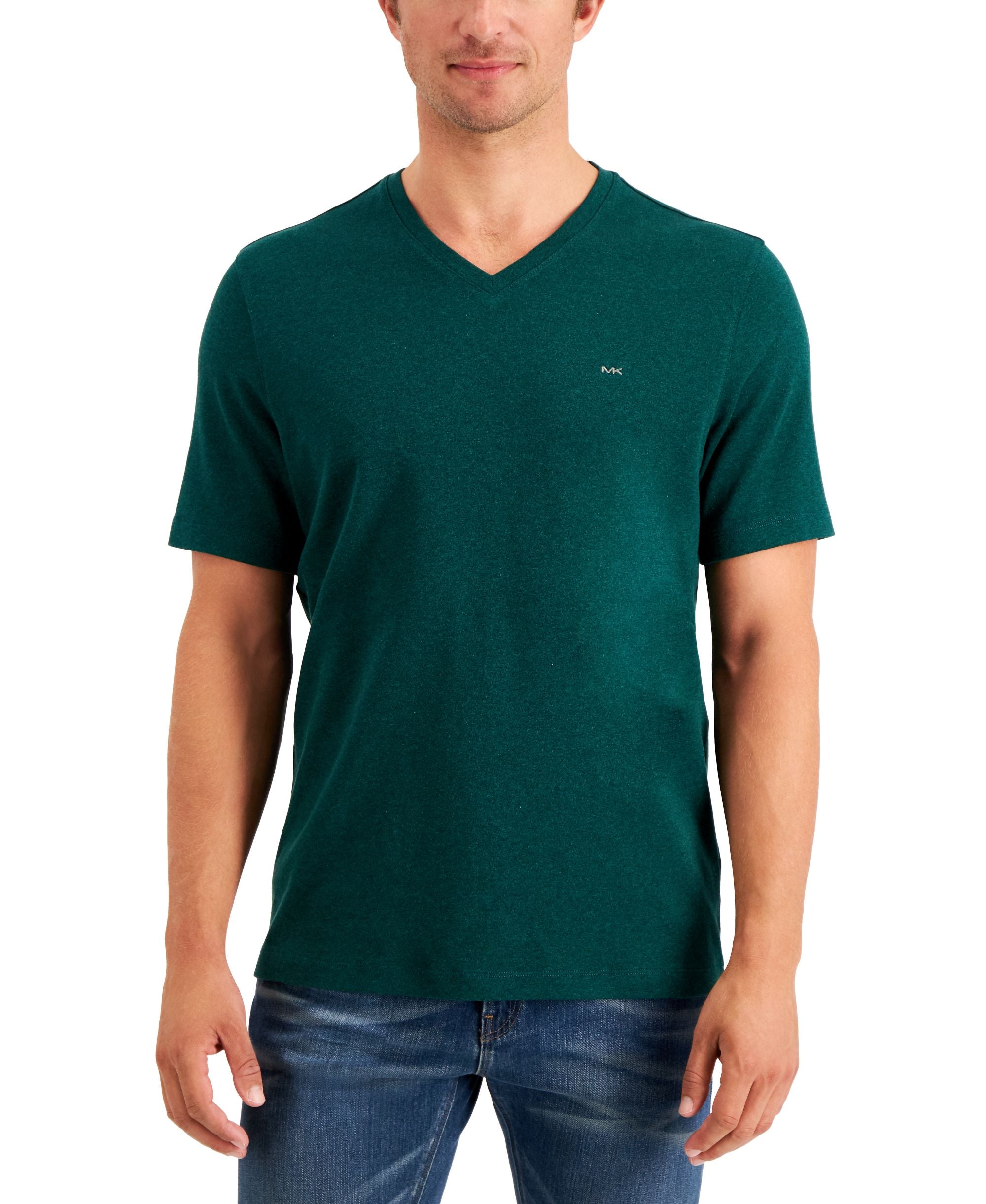 Michael Kors Mens Solid V Neck T-Shirt