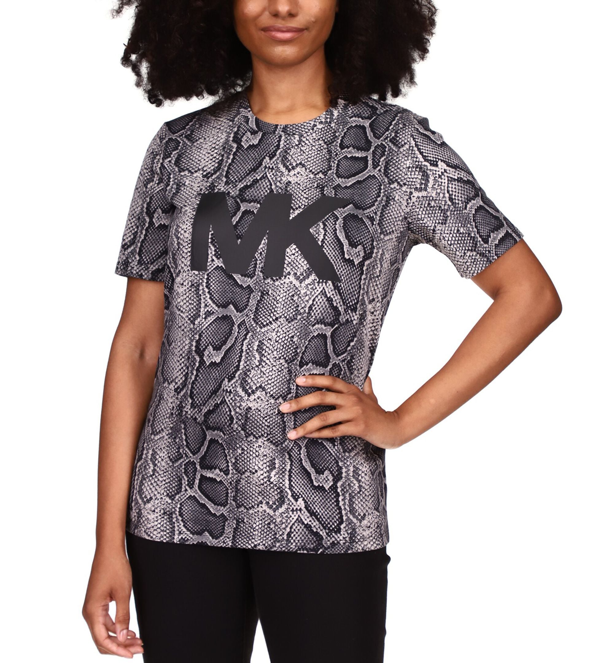 Michael Michael Kors Snake Print Logo Tee
