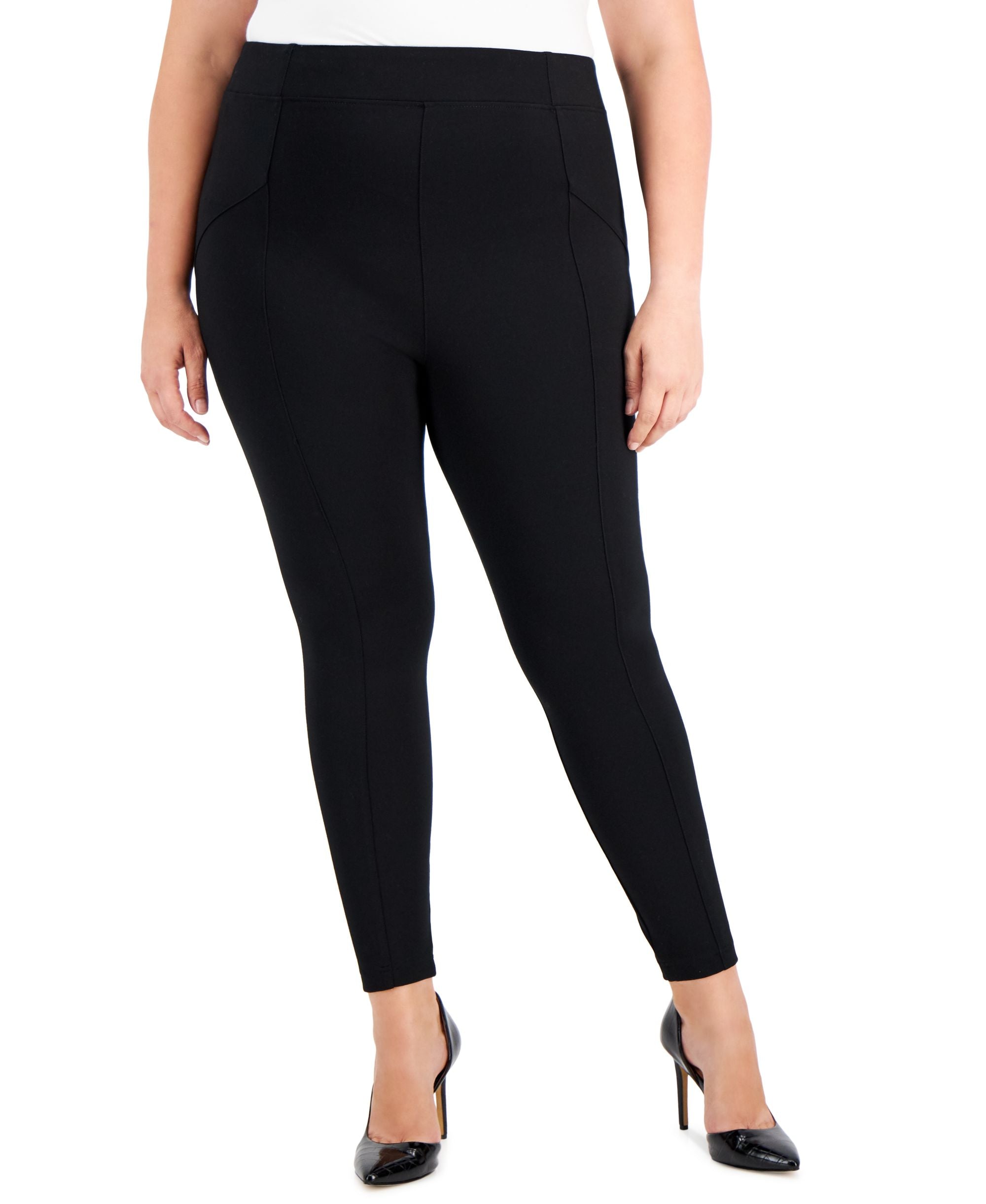 INC International Concepts Plus Size Seam Detail Skinny Ponte Pants