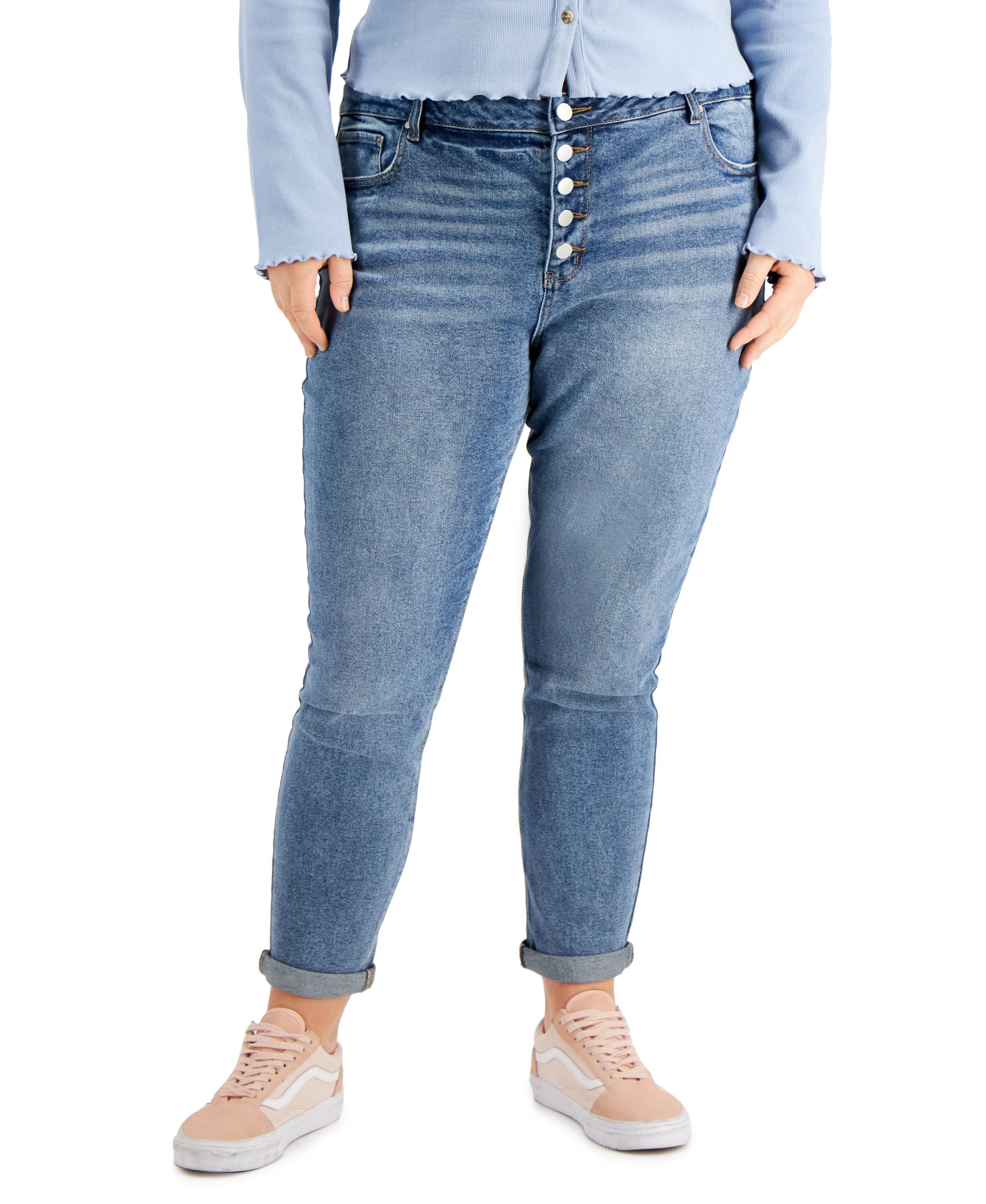 Tinseltown Trendy Plus Trendy Mom Jeans