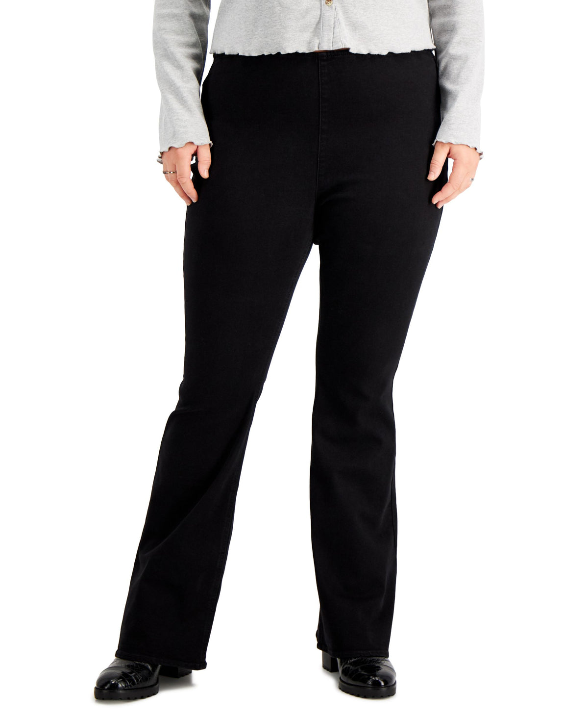 Tinseltown Trendy Plus Pull On Flared Leg Pants