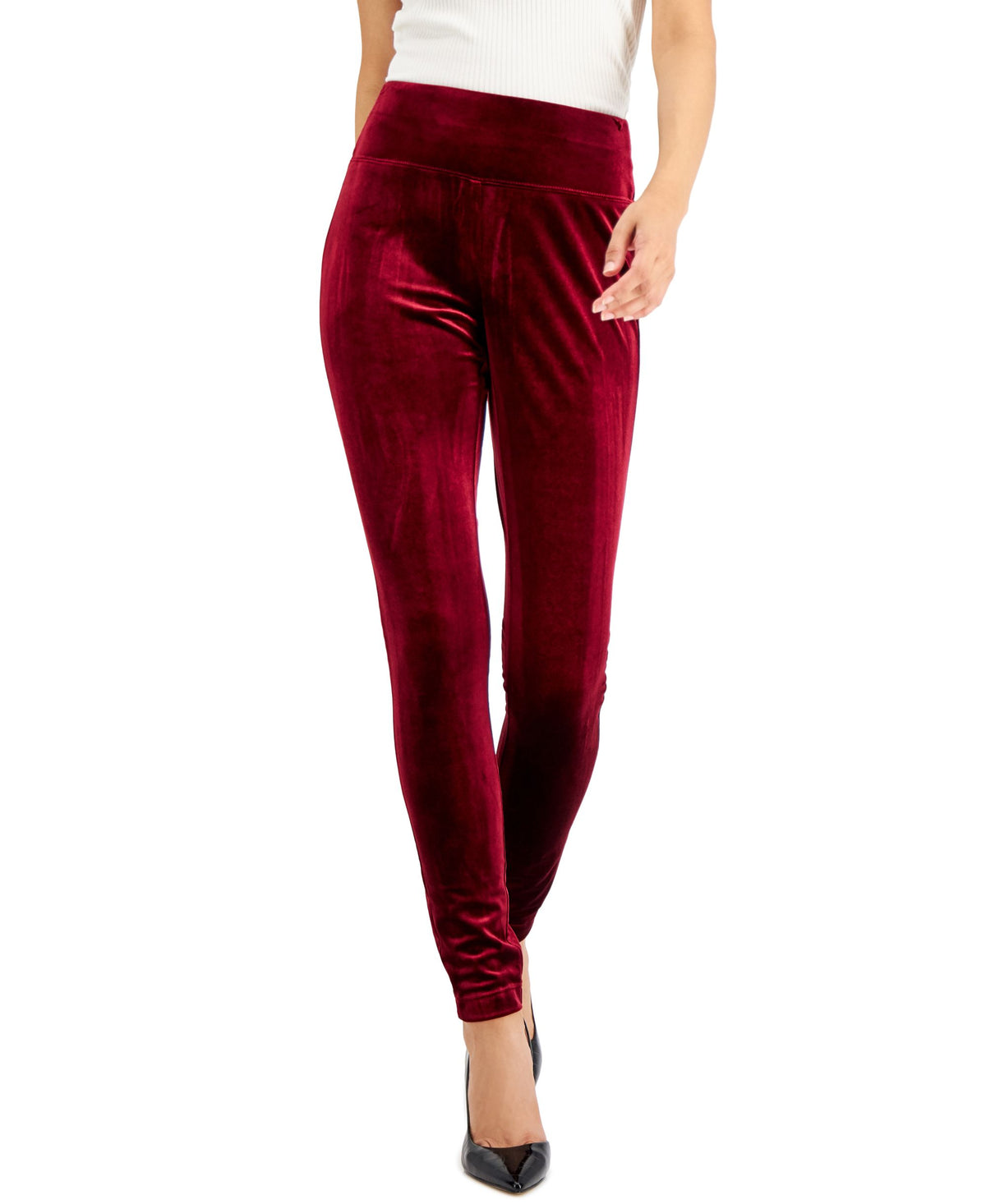 Petite Velvet Skinny Pants