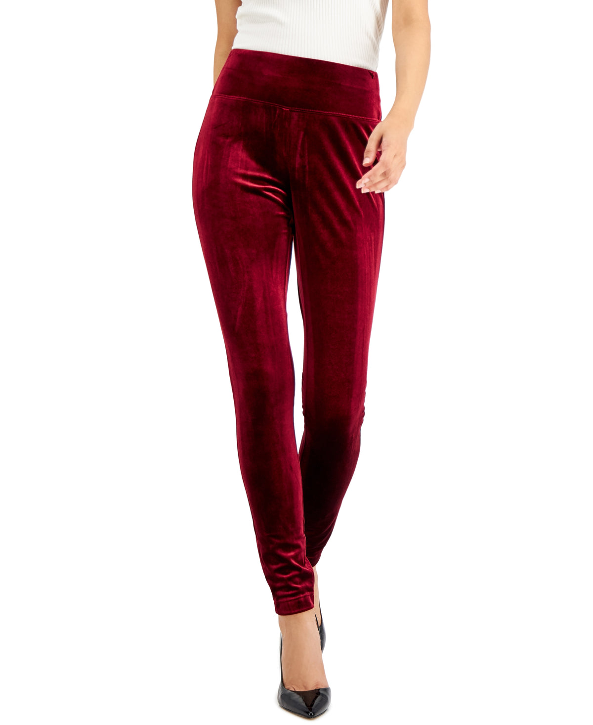 Petite Velvet Skinny Pants
