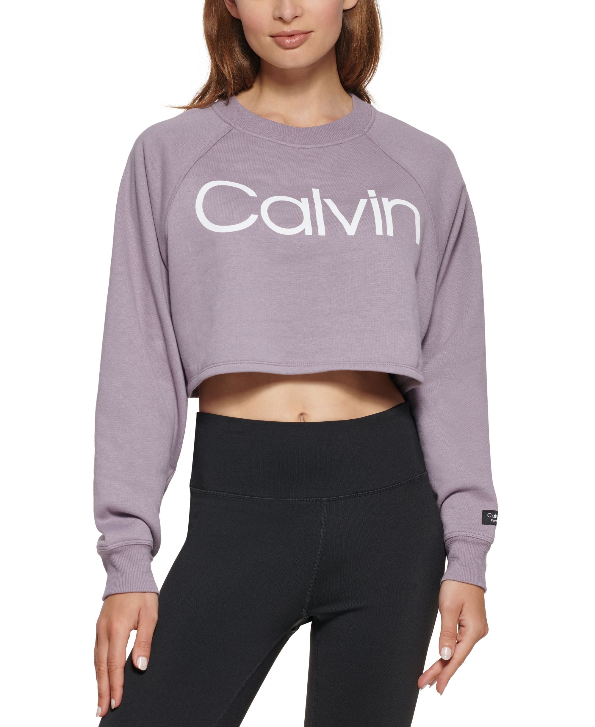 Calvin Klein Performance Womens Logo Cropped Pullover