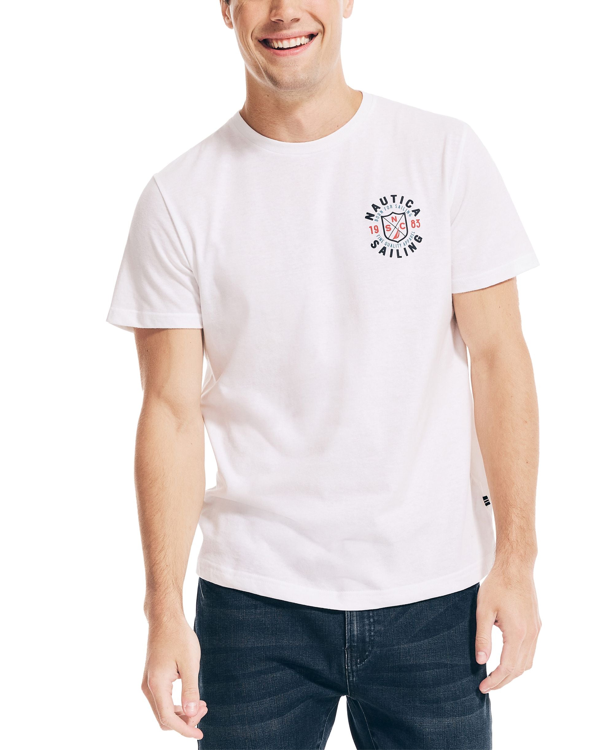 Nautica Mens Sailing Flags Graphic T-Shirt