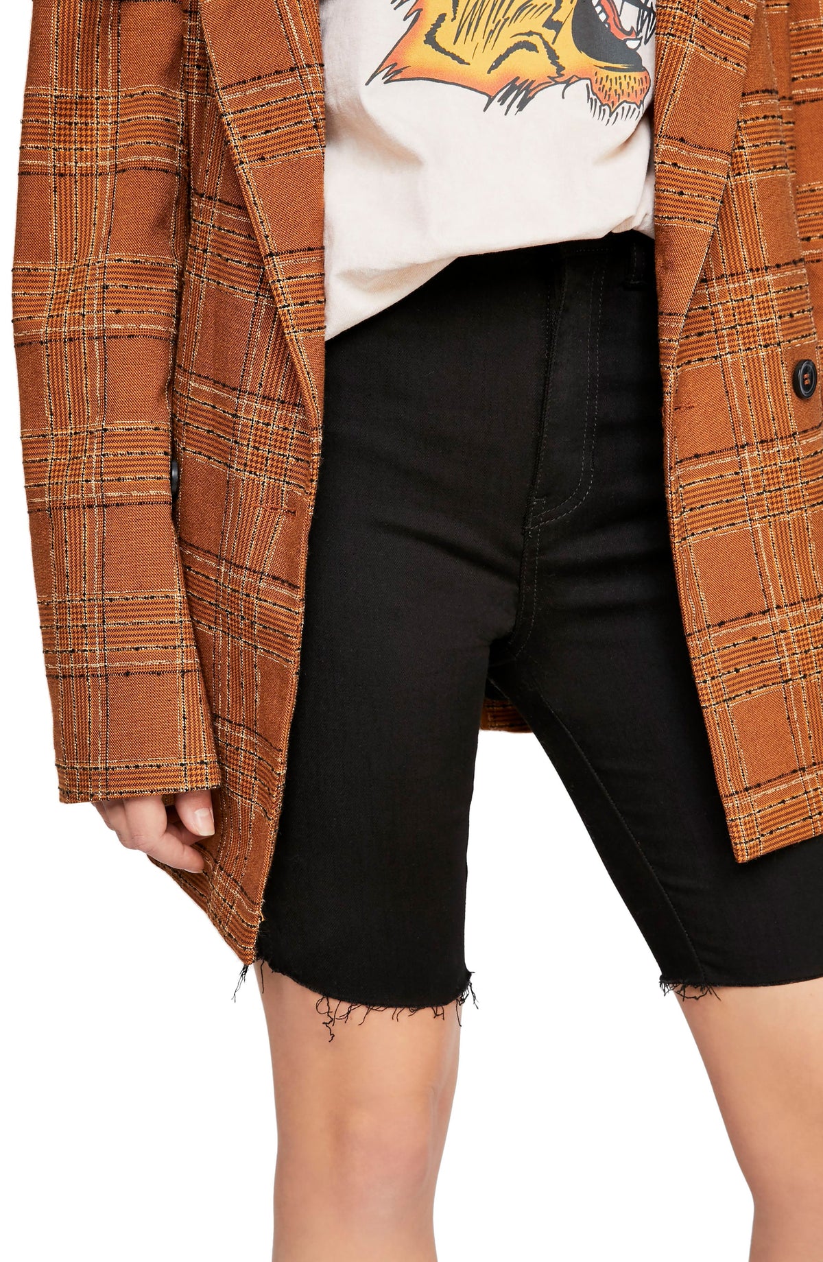 Free People So Chic Denim Biker Shorts