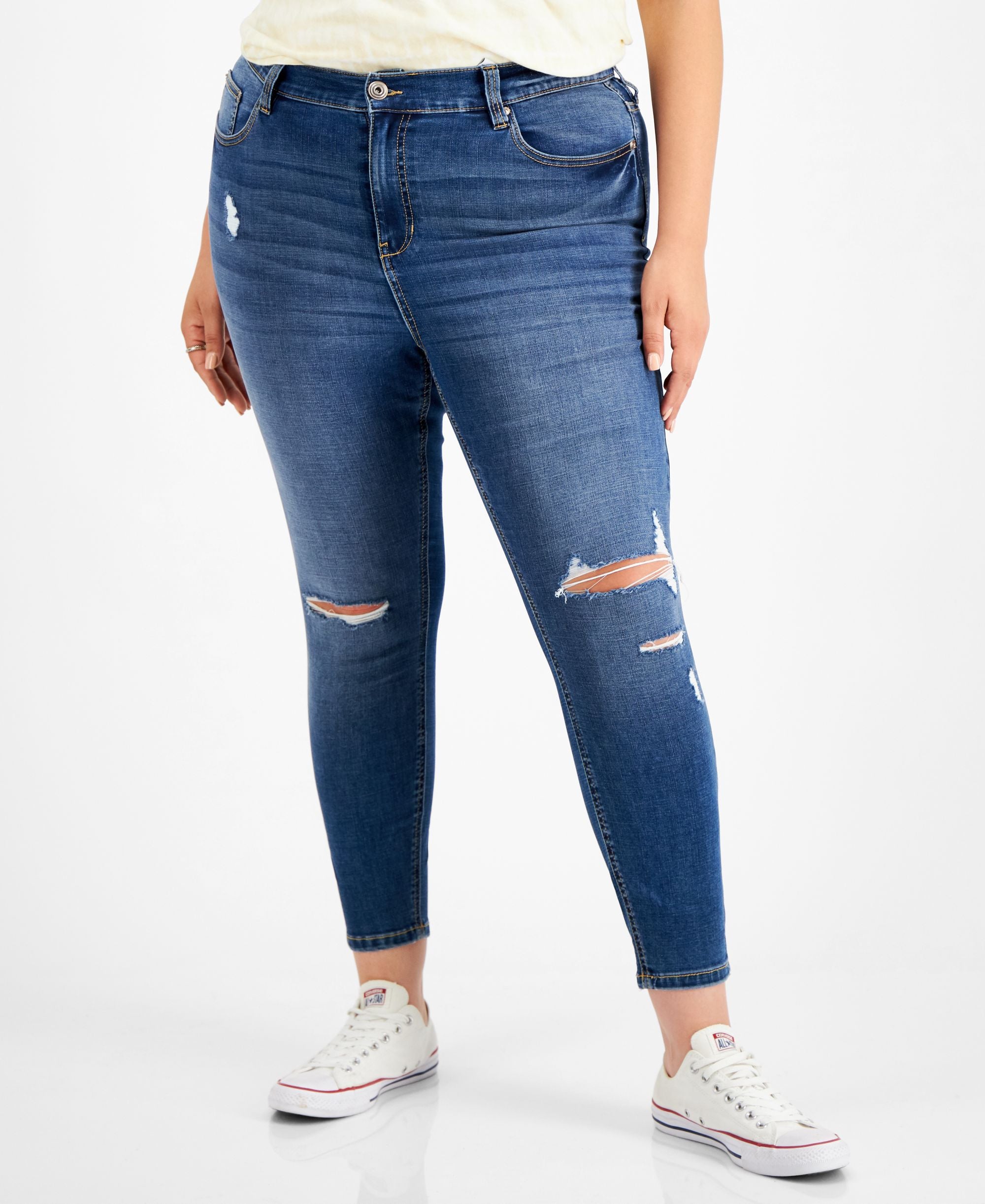 Celebrity Pink Trendy Plus Size Skinny Ankle Jeans