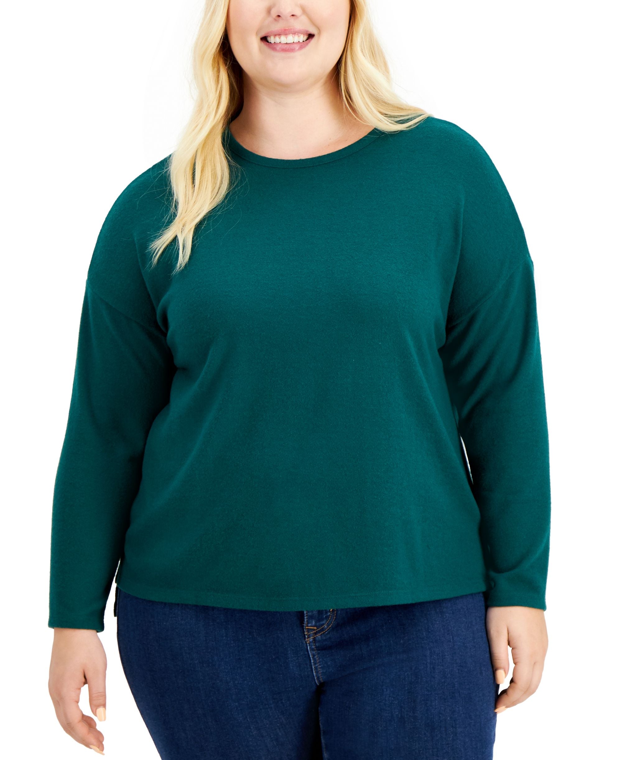 Style & Co Plus Size Step Hem Pullover Top