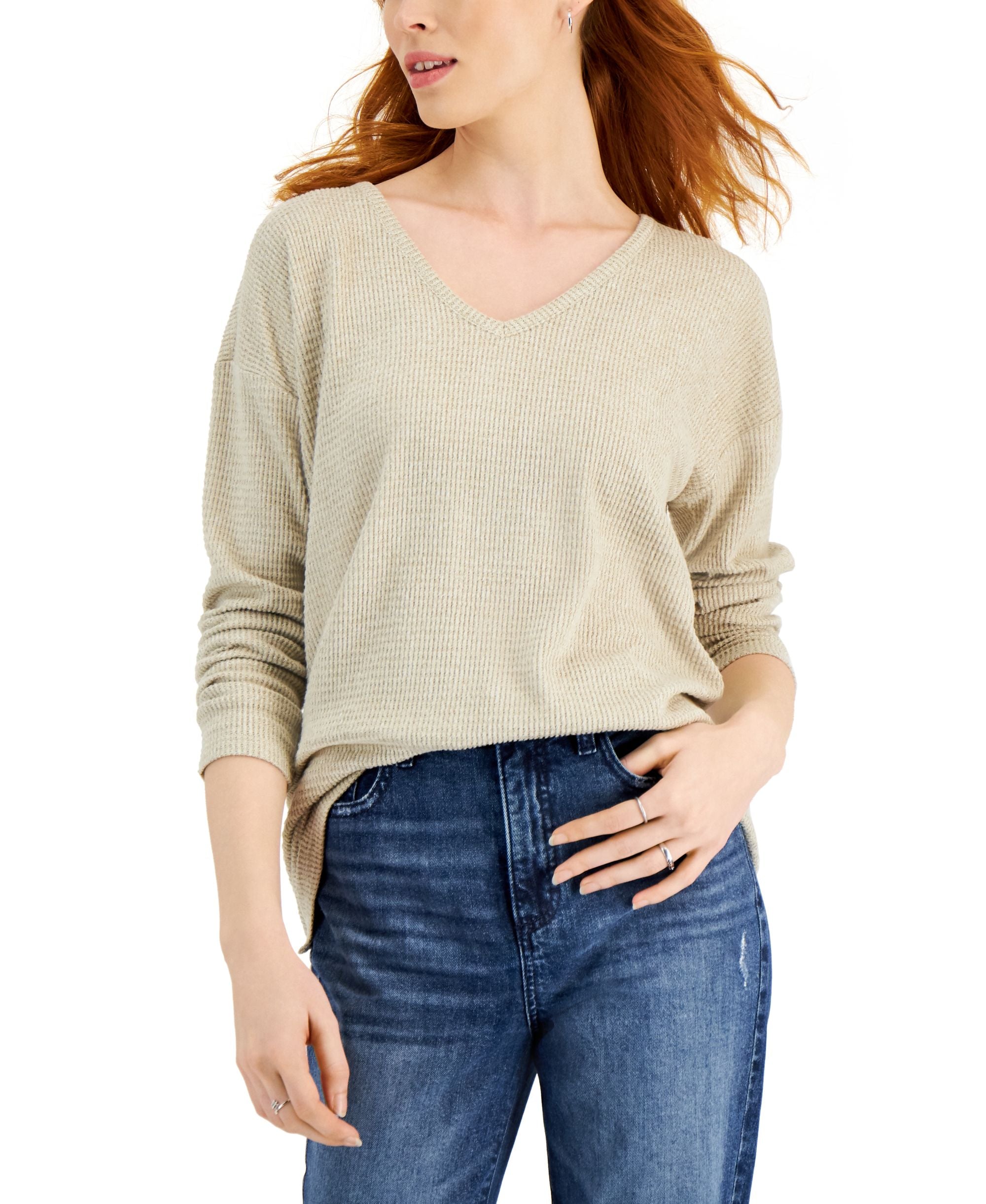 Style & Co Heathered Waffle Knit Tunic