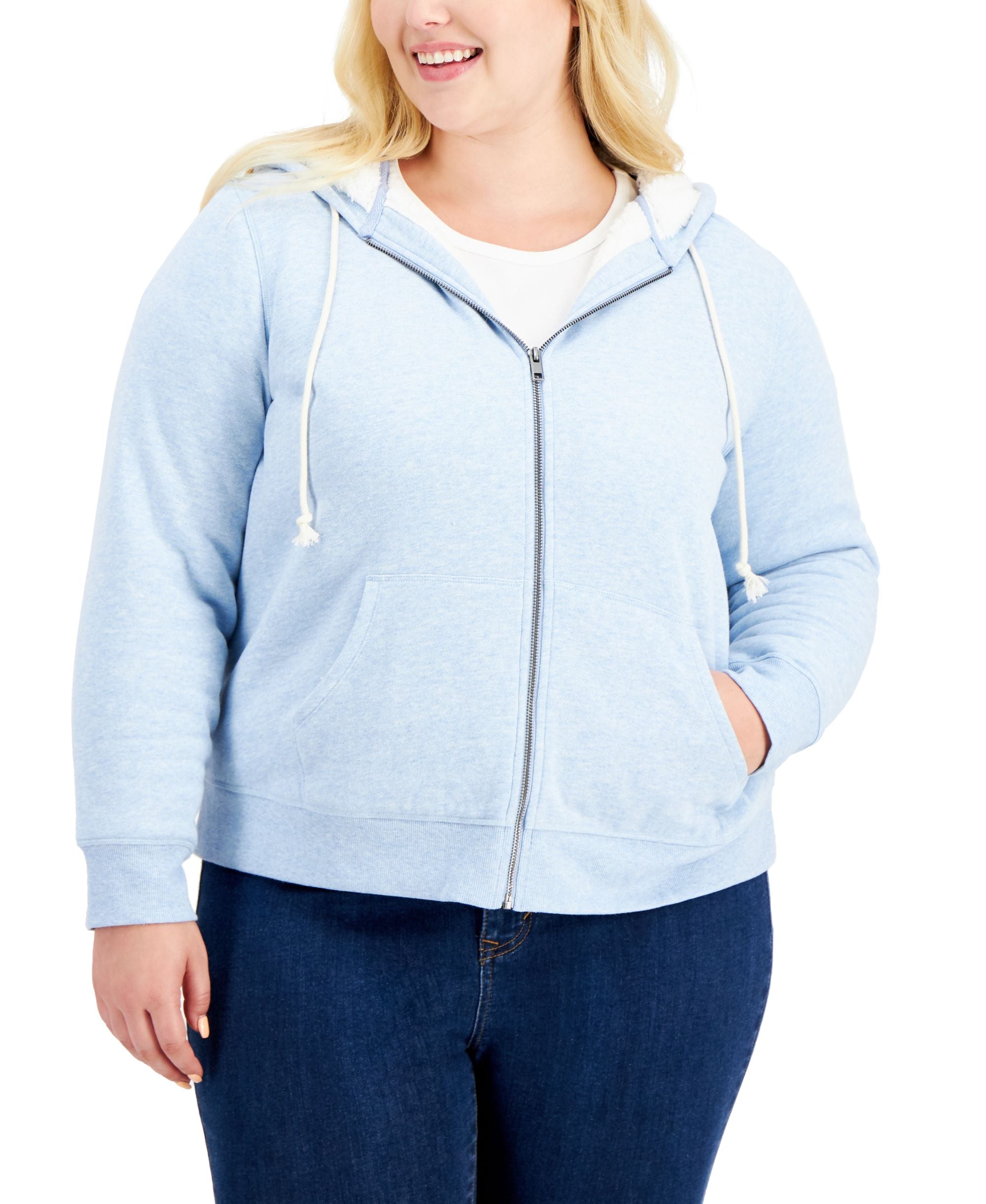 Style & Co Plus Size Sherpa-Lined Hoodie