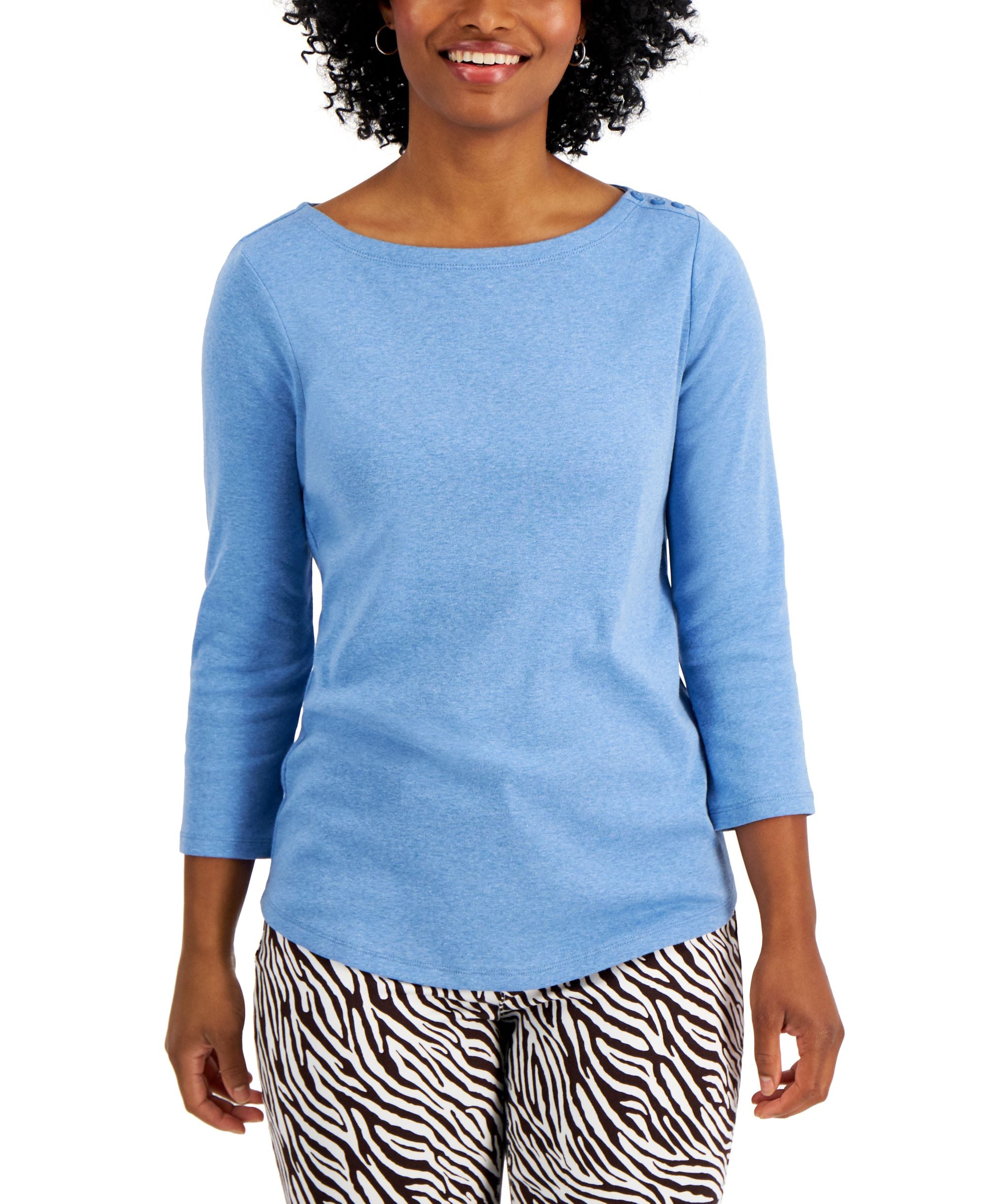 Women's Pima Cotton Boat-Neck Top
