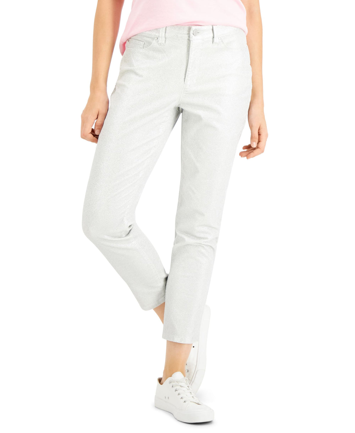 Charter Club Foil Printed Skinny Leg Ankle Jeans