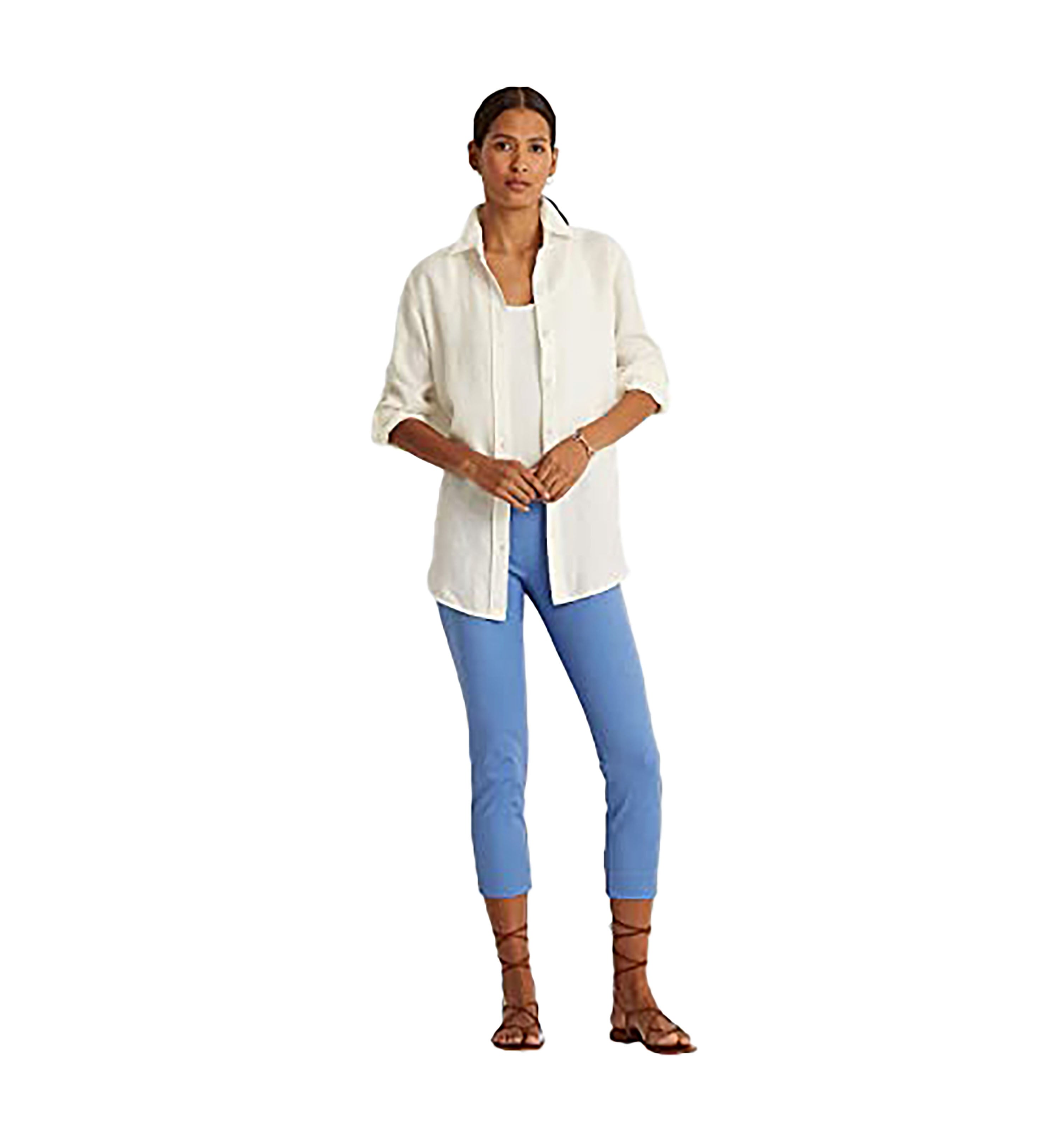 Twill Cropped Skinny Pant