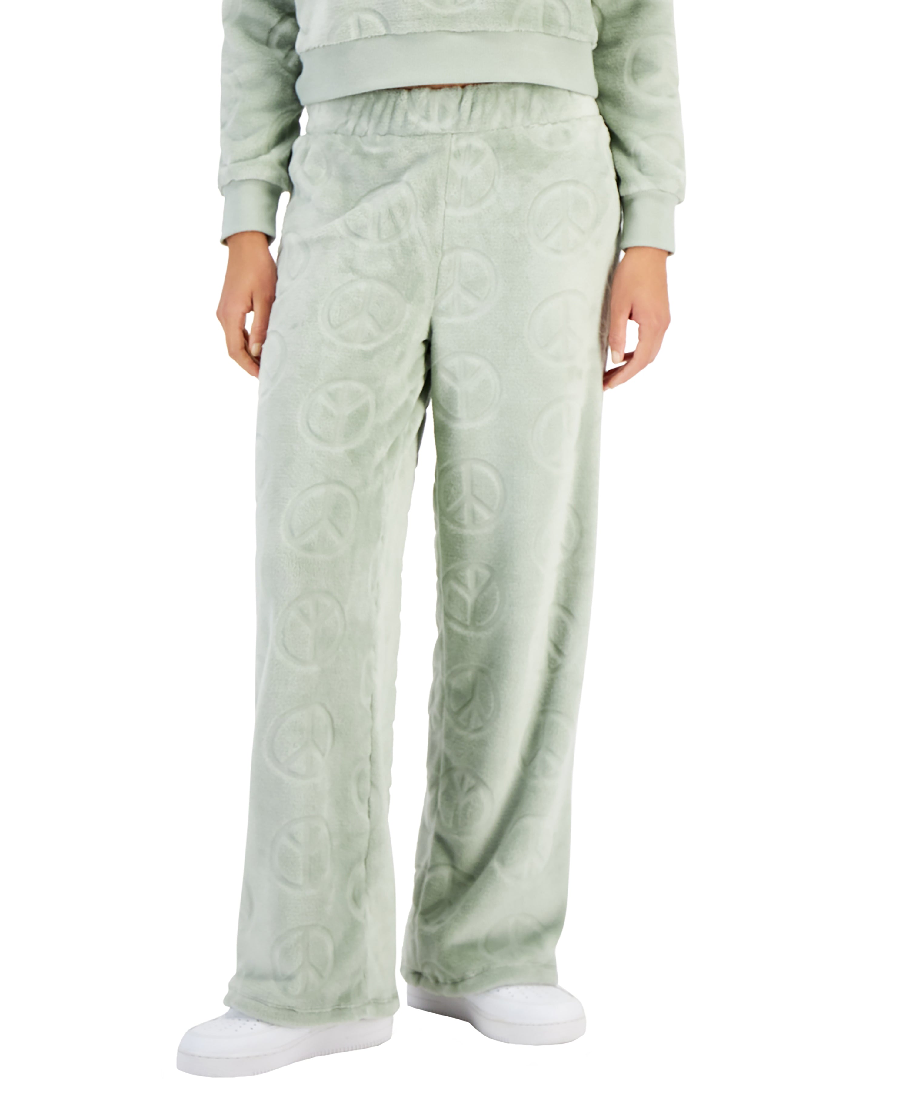 Juniors' Cozy Faux-Fur Wide-Leg Pants