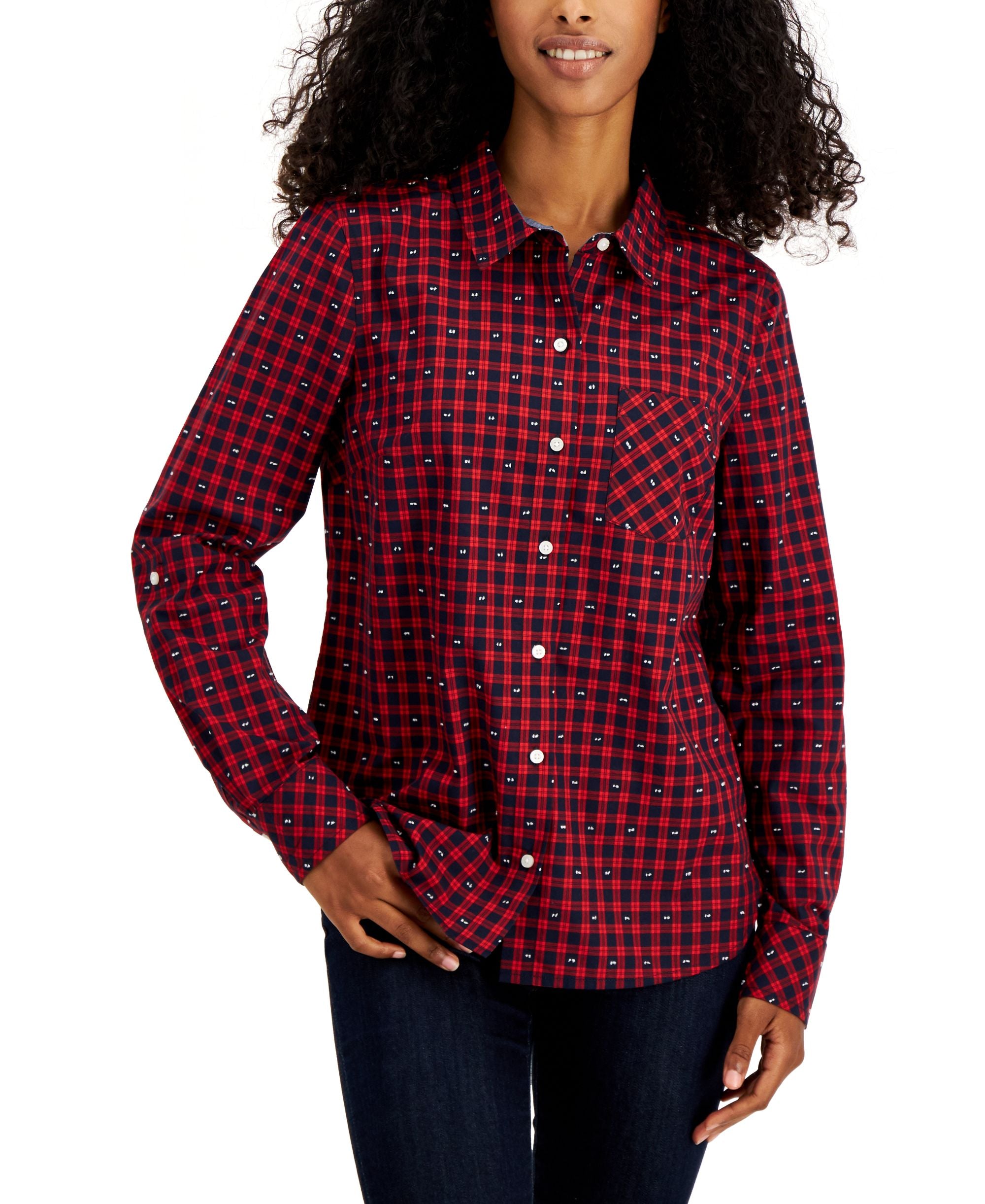 Tommy Hilfiger Cotton Plaid Utility Shirt