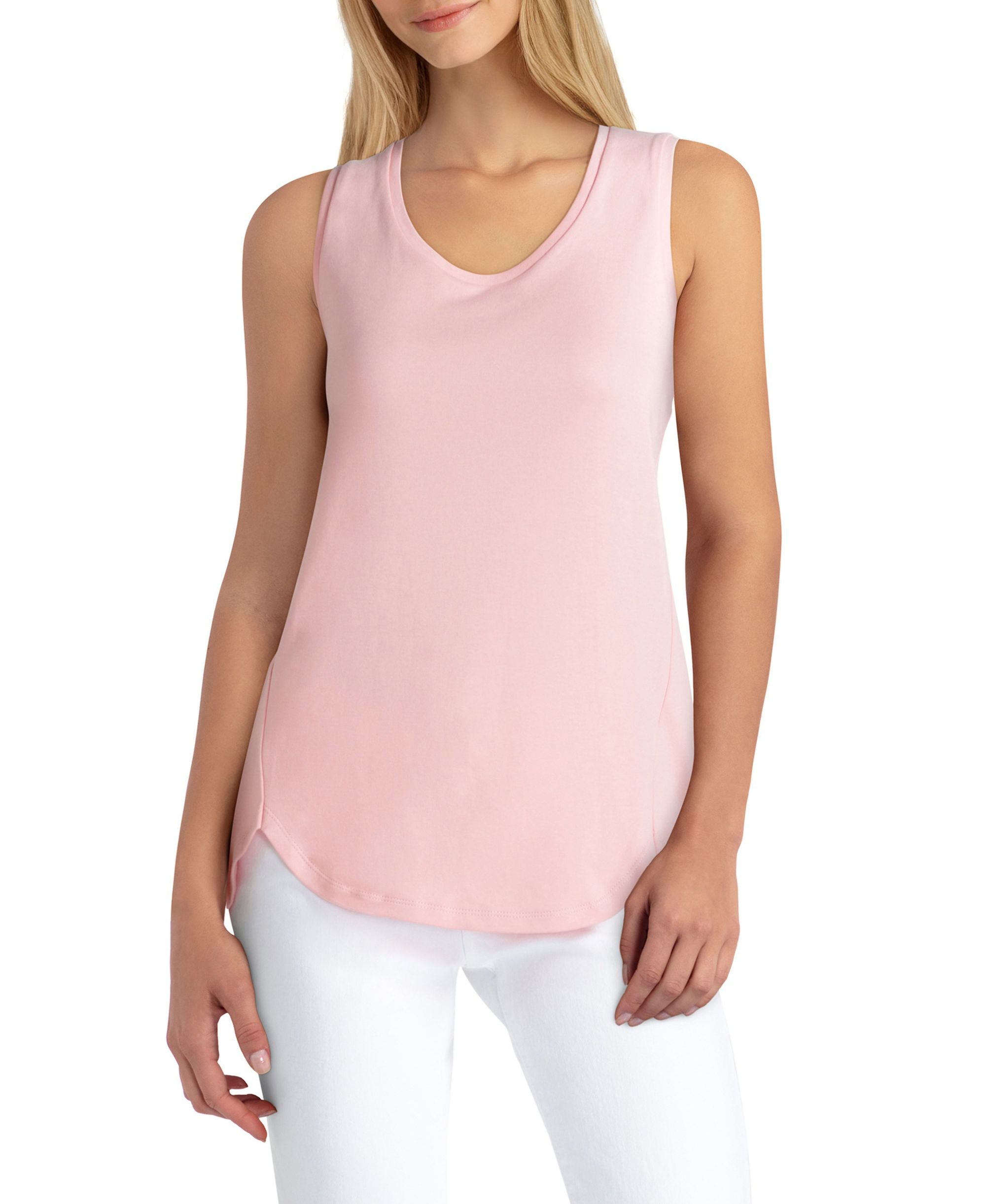 Womens Sleeveless Scoop Neck Top
