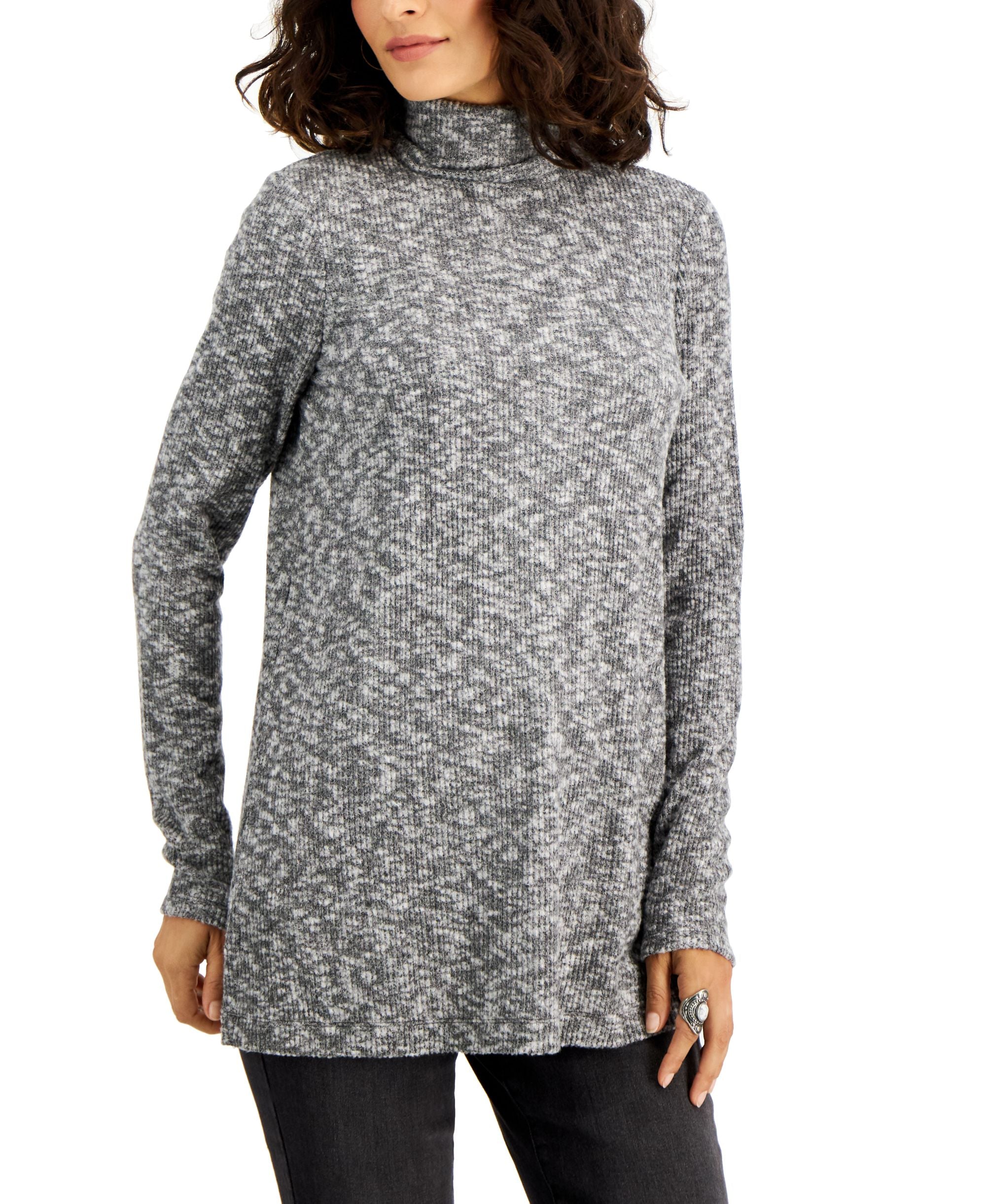 Style & Co Heather Rib Knit Tunic Top