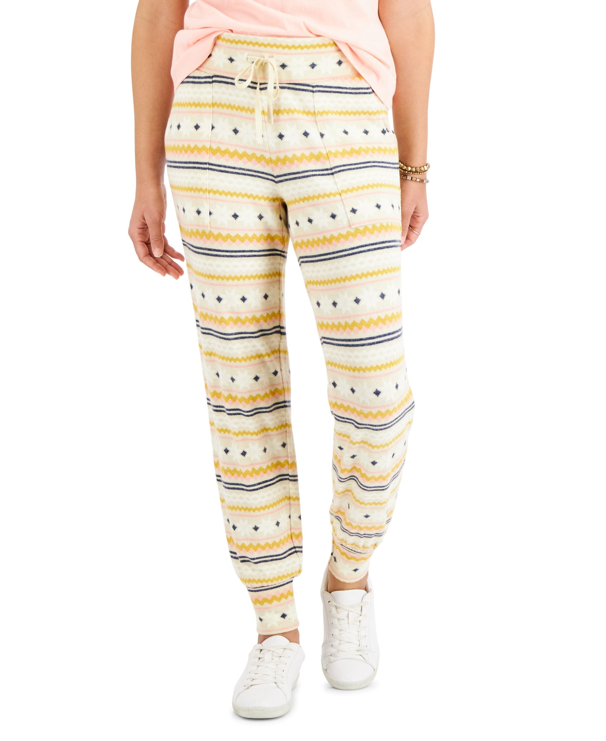 Style & Co Winter Day Fair Isle Brushed Knit Joggers