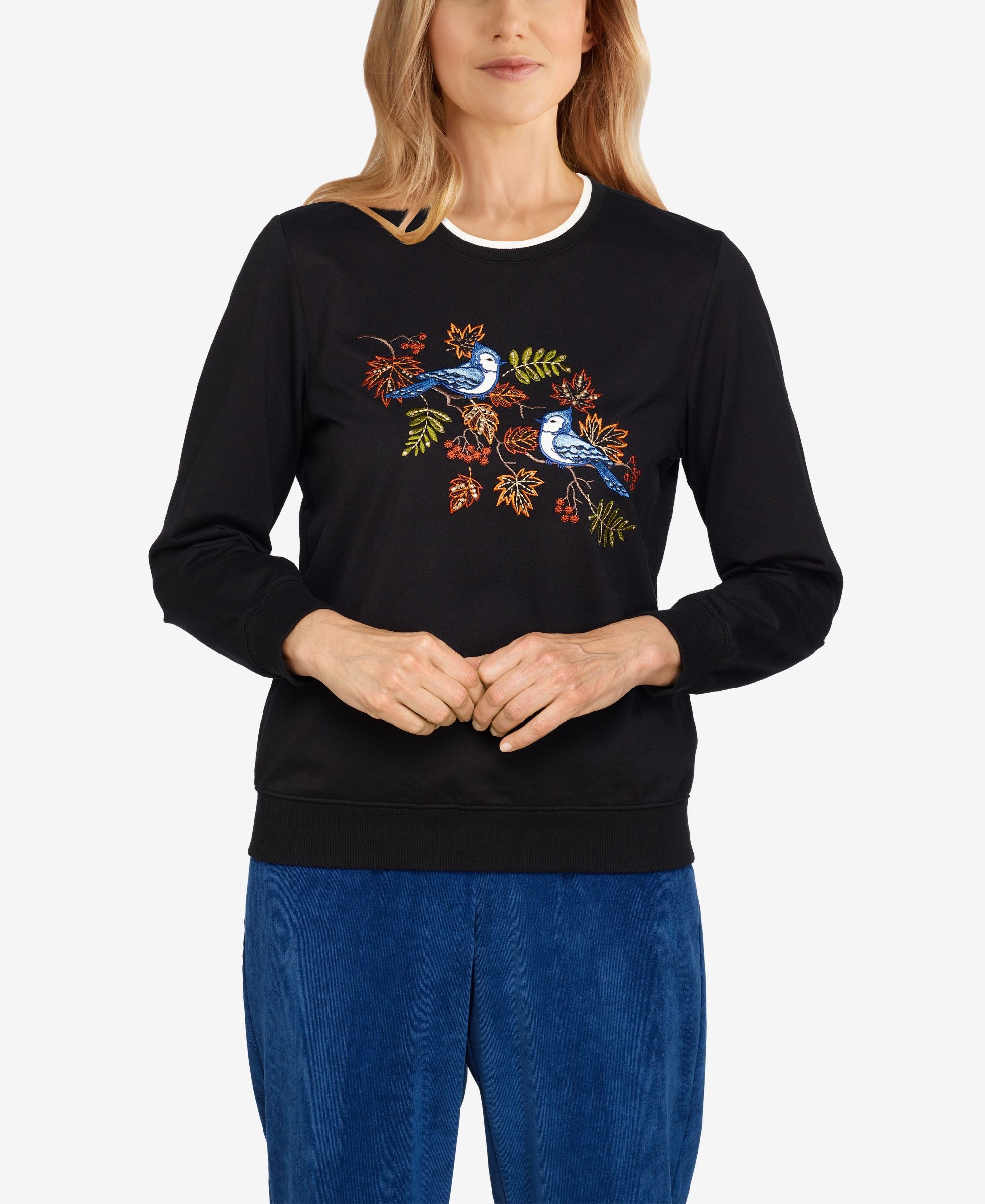 Plus Size Classics Birds Pullover Top