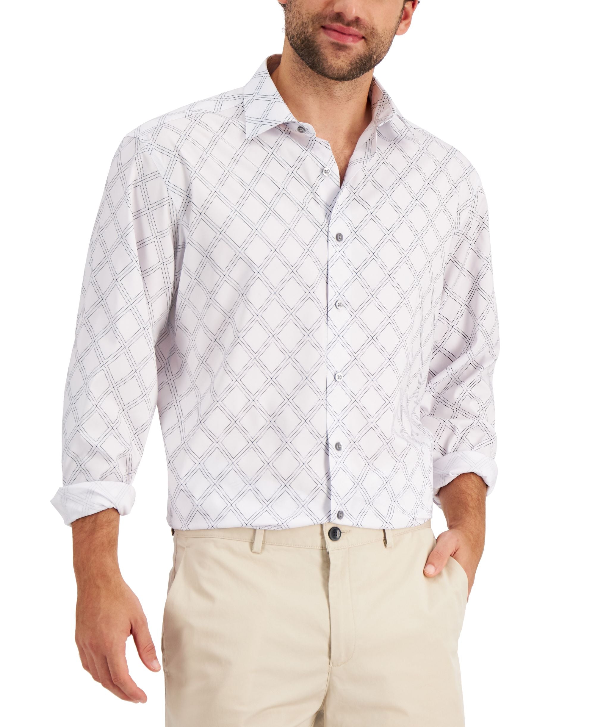 Alfani Mens Regular Fit Recycled Stretch Dress Shirt