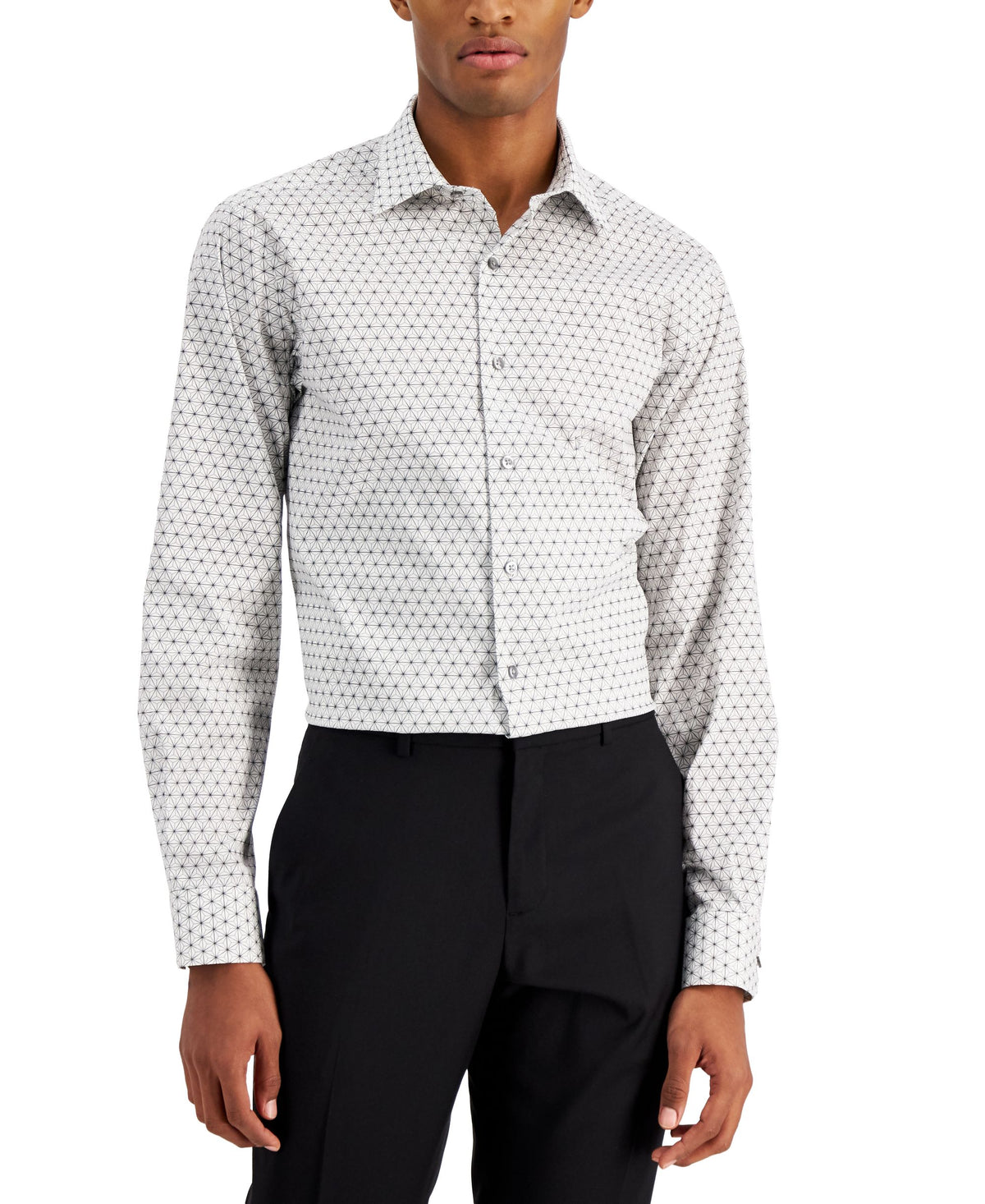 Alfani Mens Slim Fit 2 Way Stretch Performance Dress Shirt