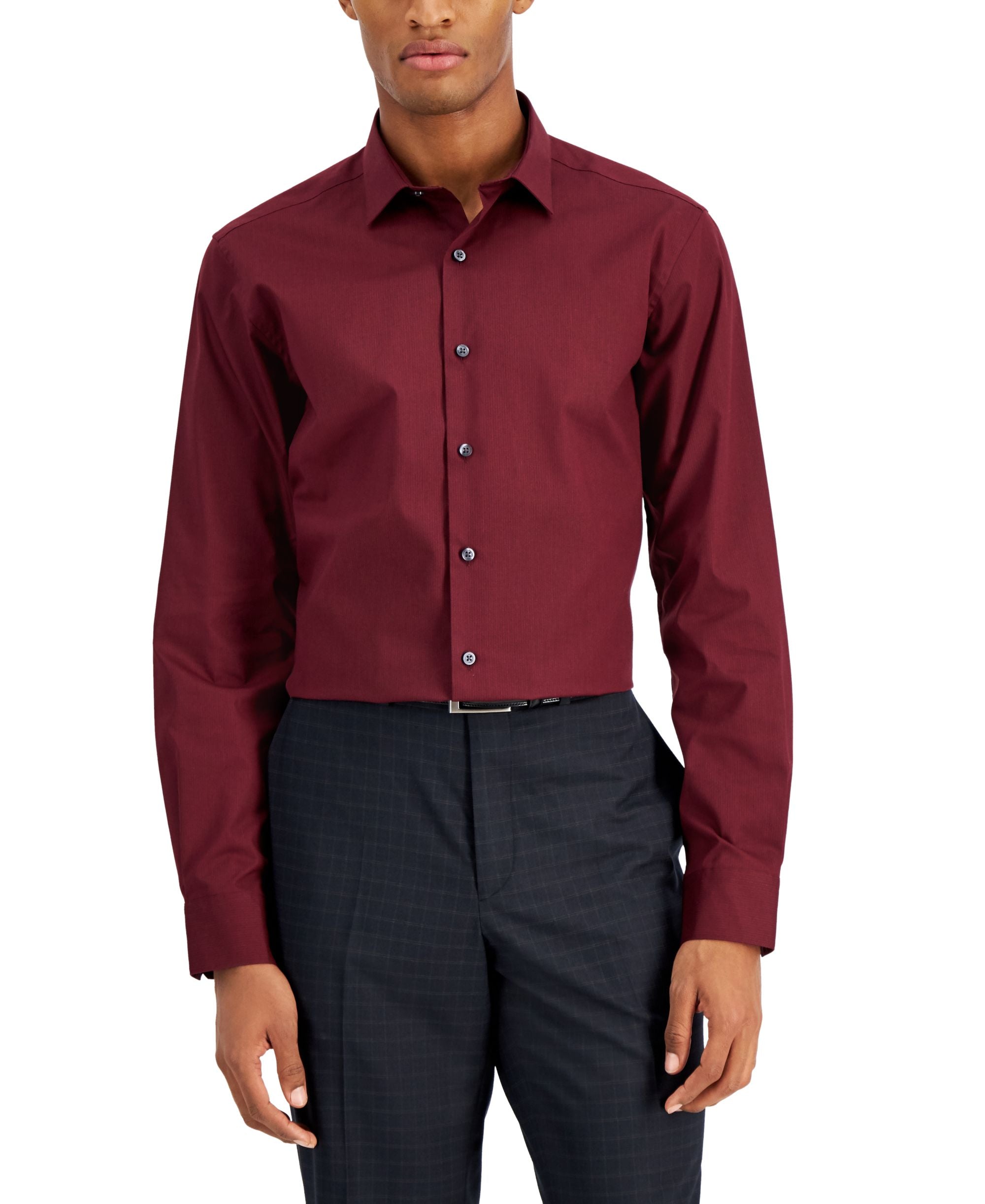 Alfani Mens Slim Fit Stripe Dress Shirt