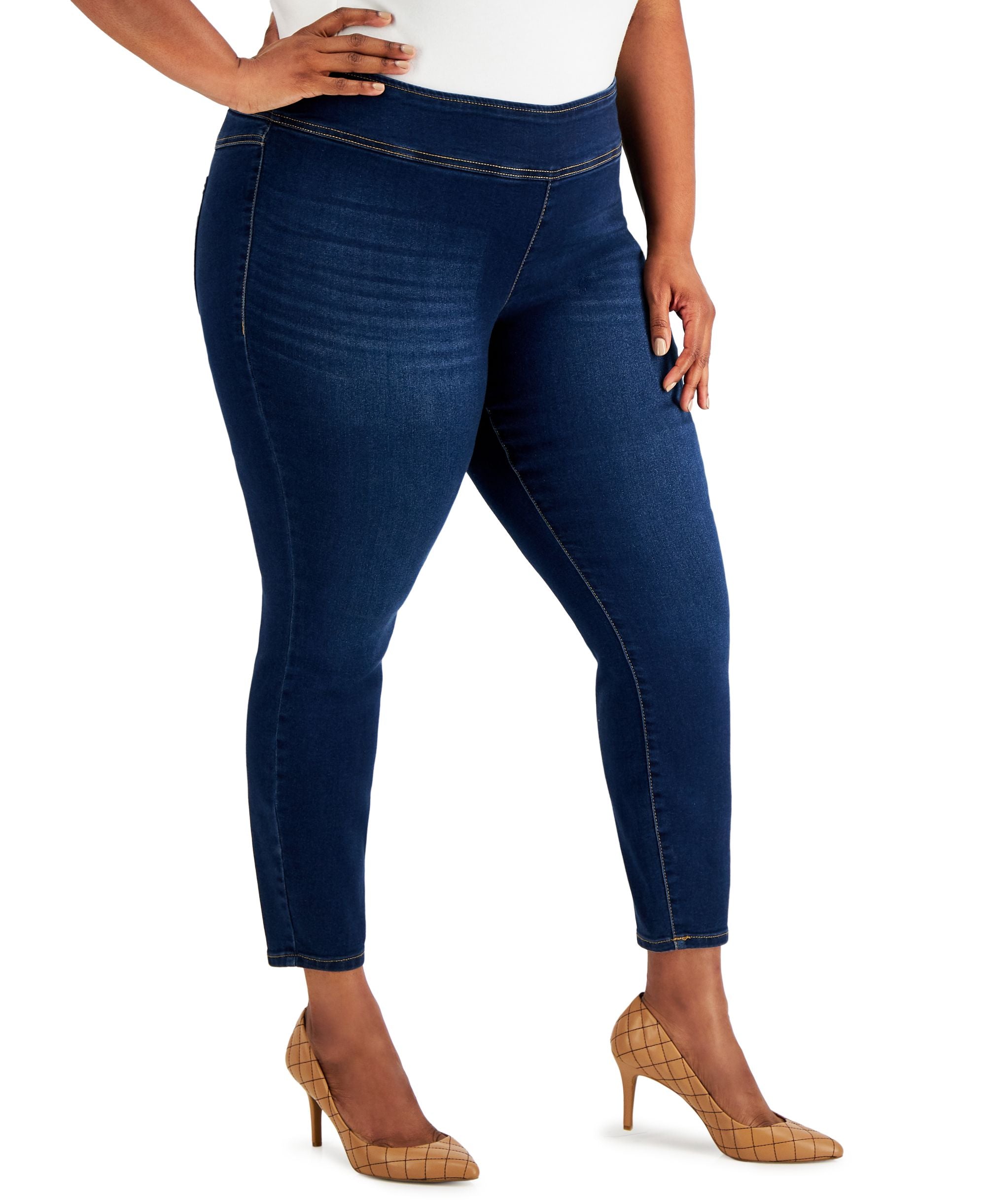 International Concepts Plus Size Pull On Denim Jeggings