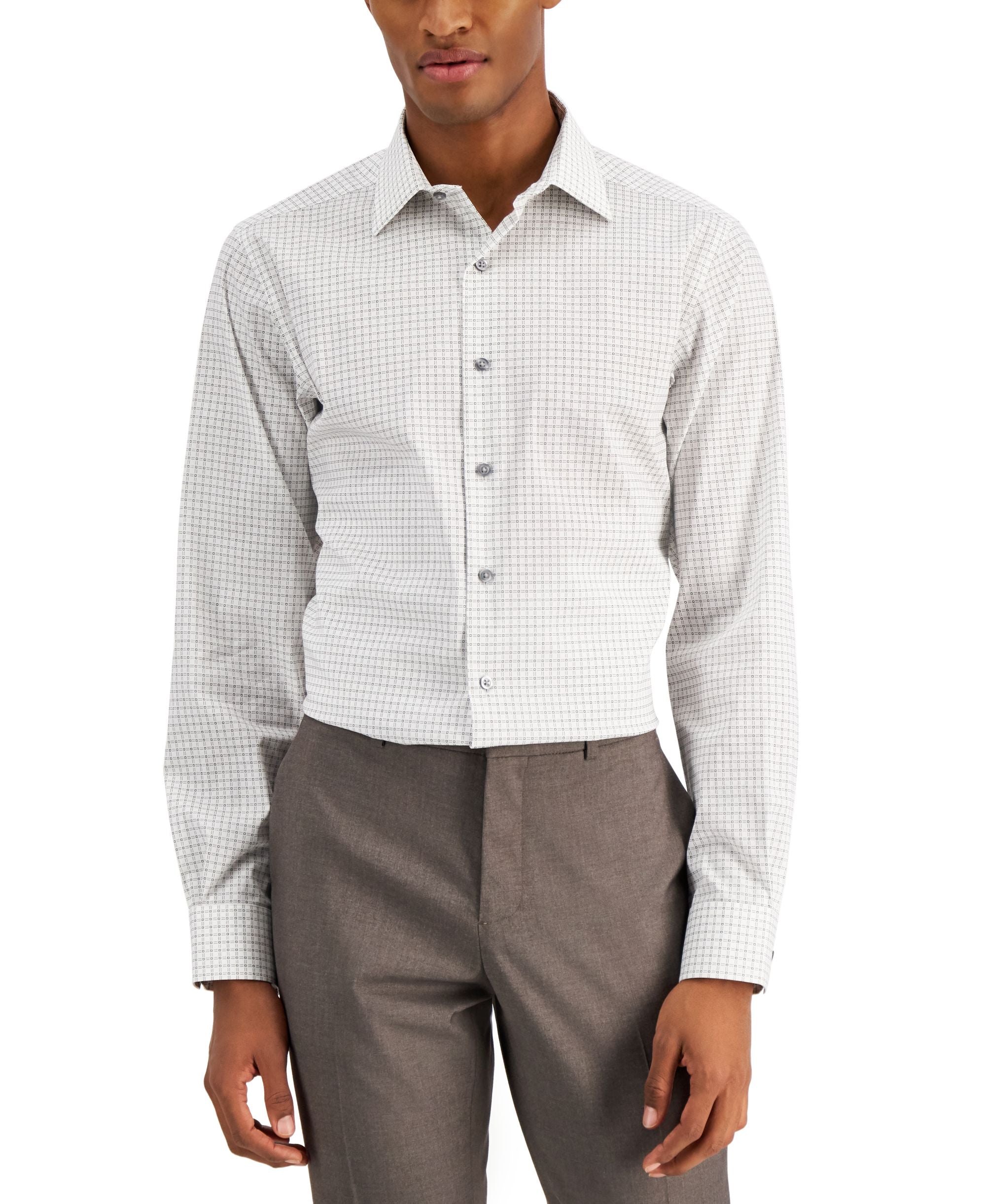 Alfani Mens Slim Fit 2 Way Stretch Performance Dress Shirt