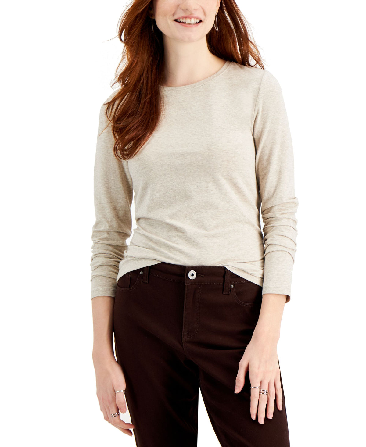 Style & Co Heathered Crewneck Top