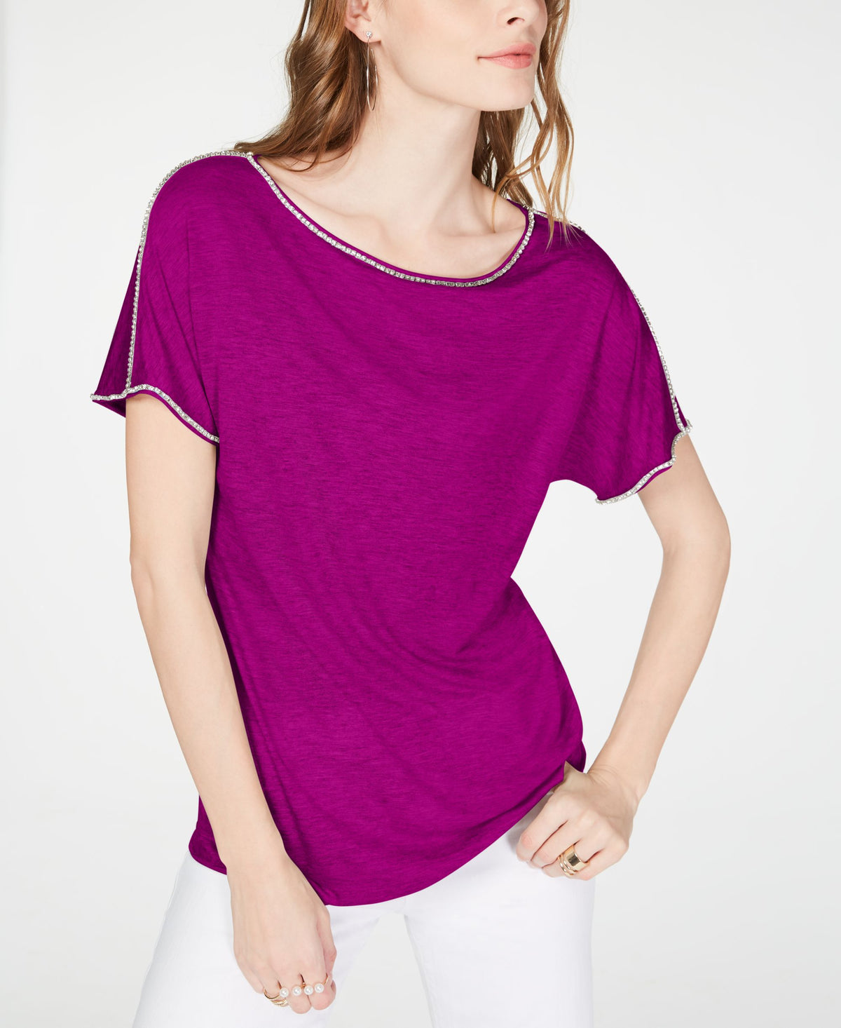 INC International Concepts Womens Embellished Top