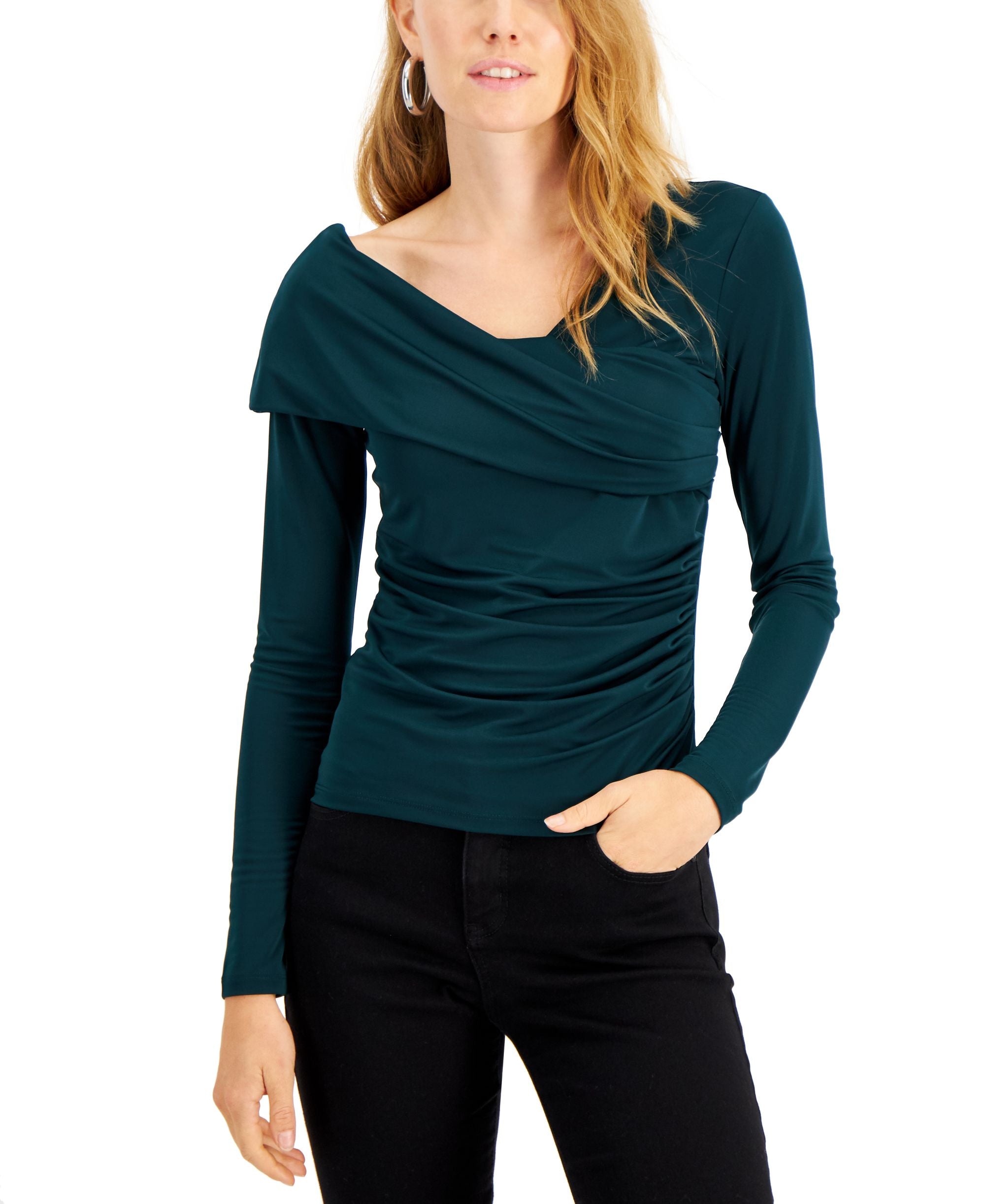 INC International Concepts Faux Wrap Top