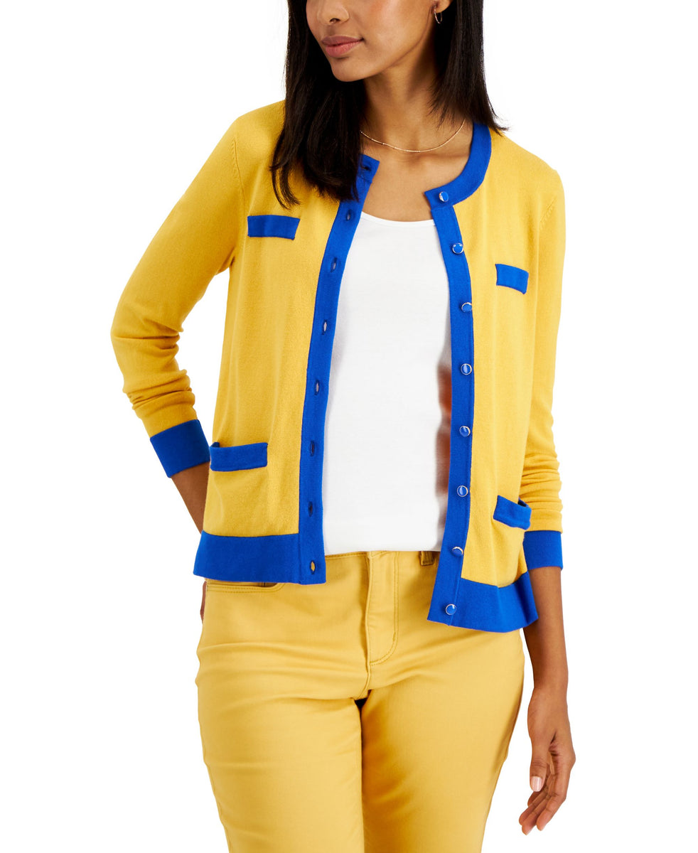 Charter Club Plus Size Pleated Back Cardigan