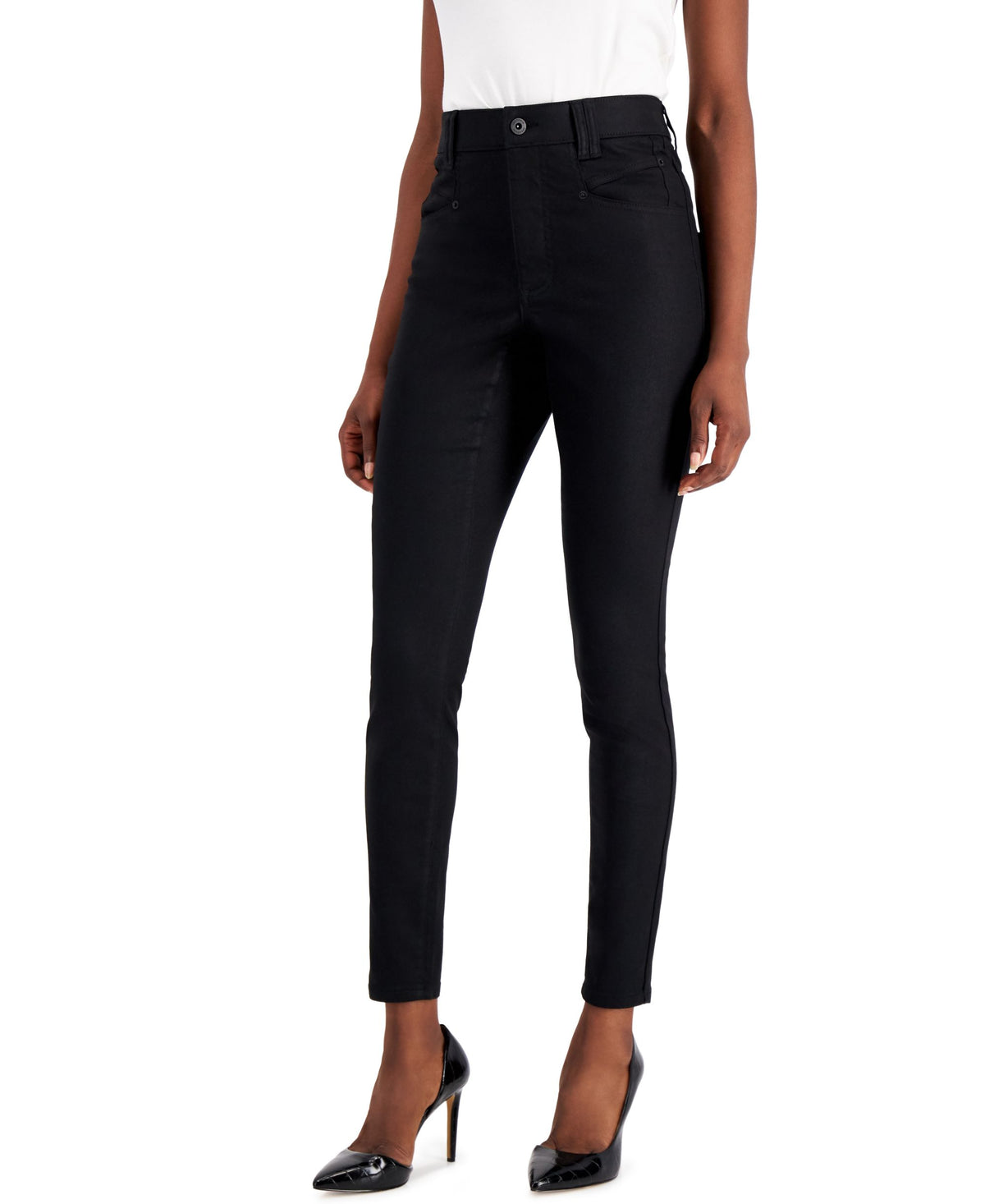 INC International Concepts Coated High Rise Skinny Jeans