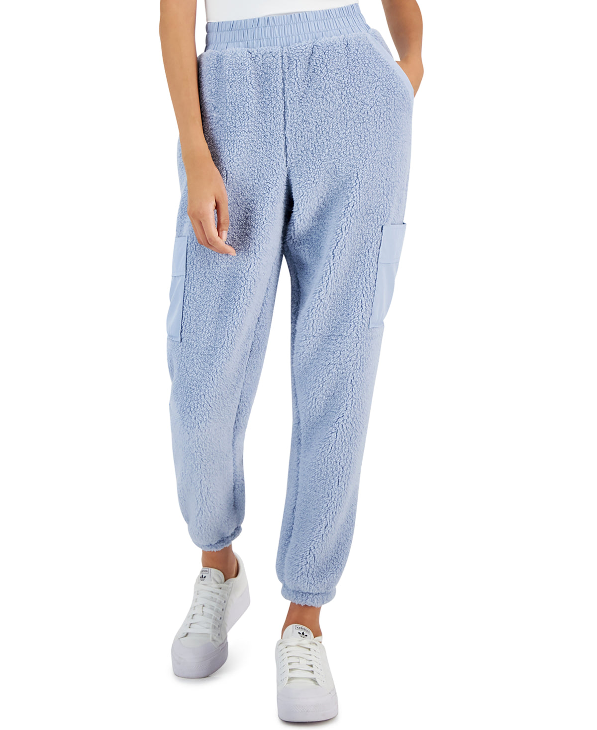 Juniors' Sherpa Cargo Jogger Pants