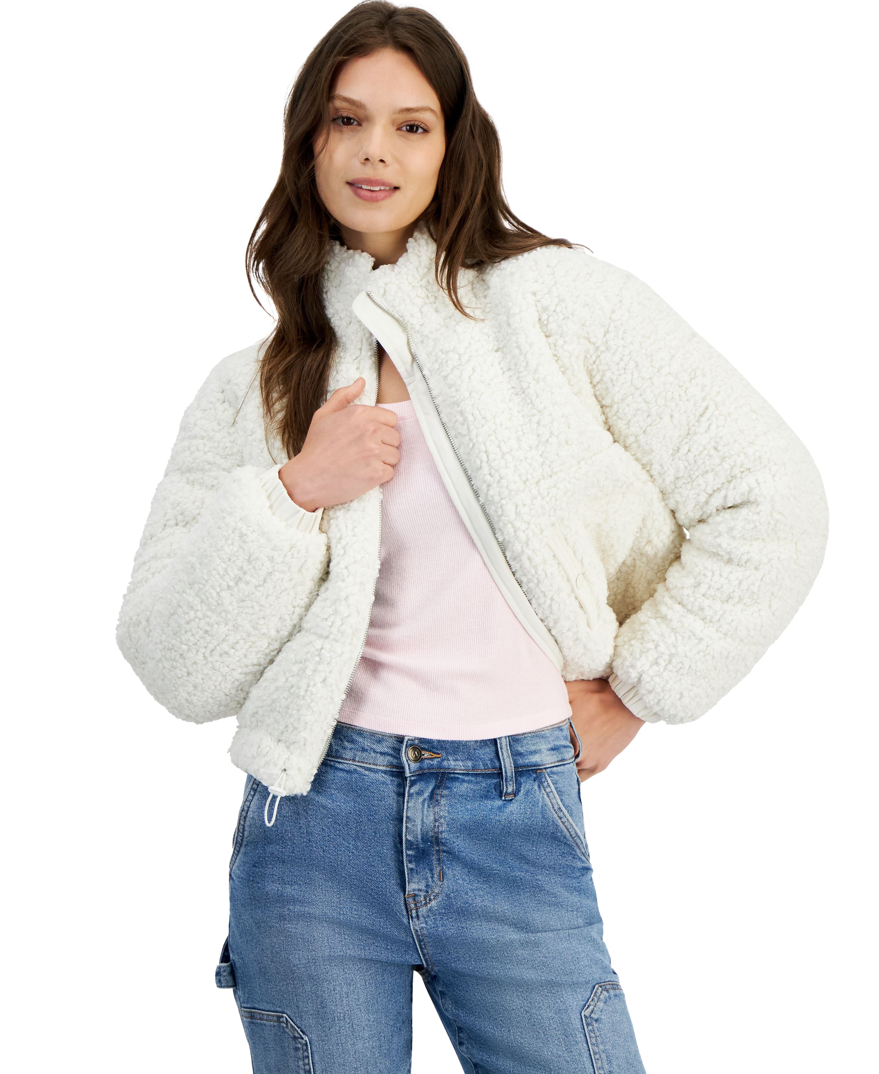 Women's Faux Sherpa Front-Zip Jacket Calla Lily S