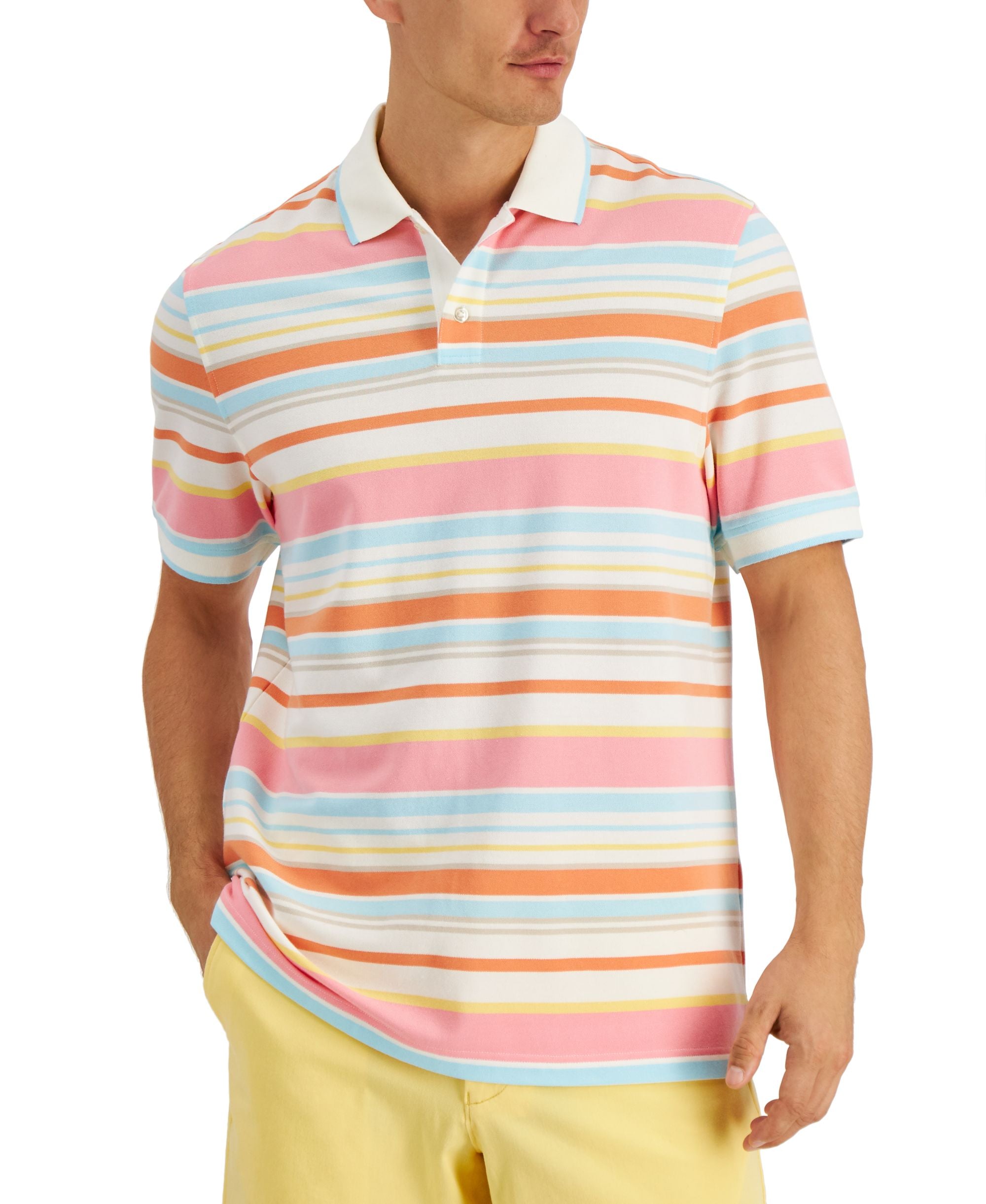 Club Room Mens Striped Polo